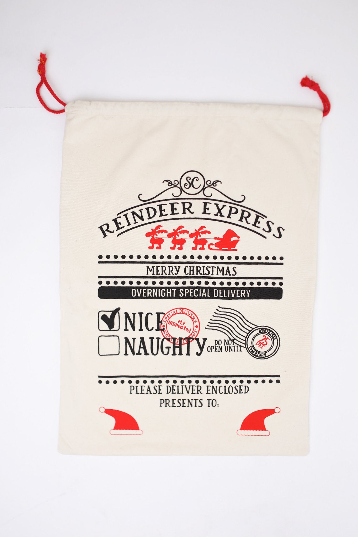 The Reindeer Express Santa Sack