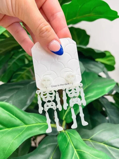 PREORDER: Glow in the Dark Skeleton Dangle Earrings
