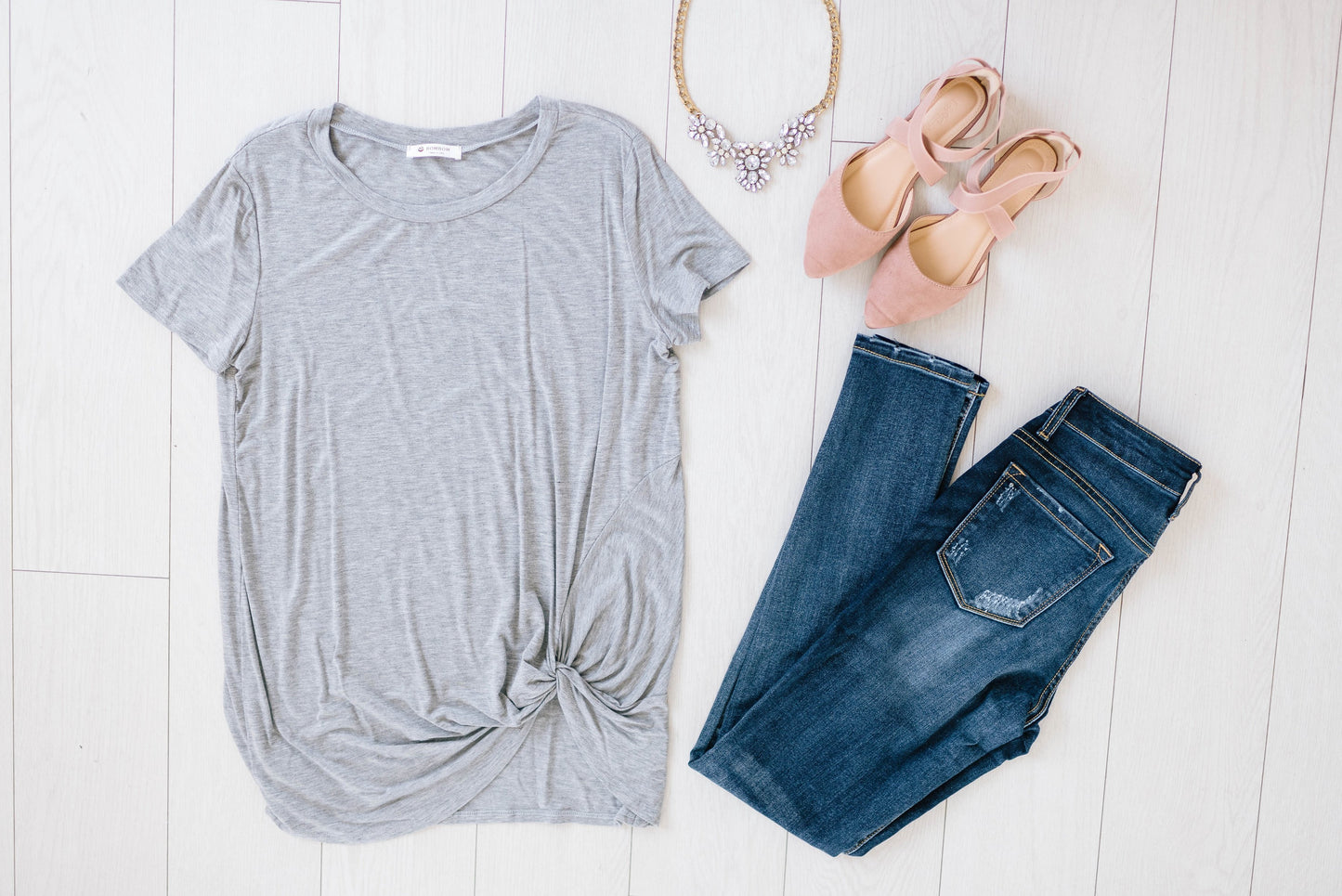 Gray Knot Top