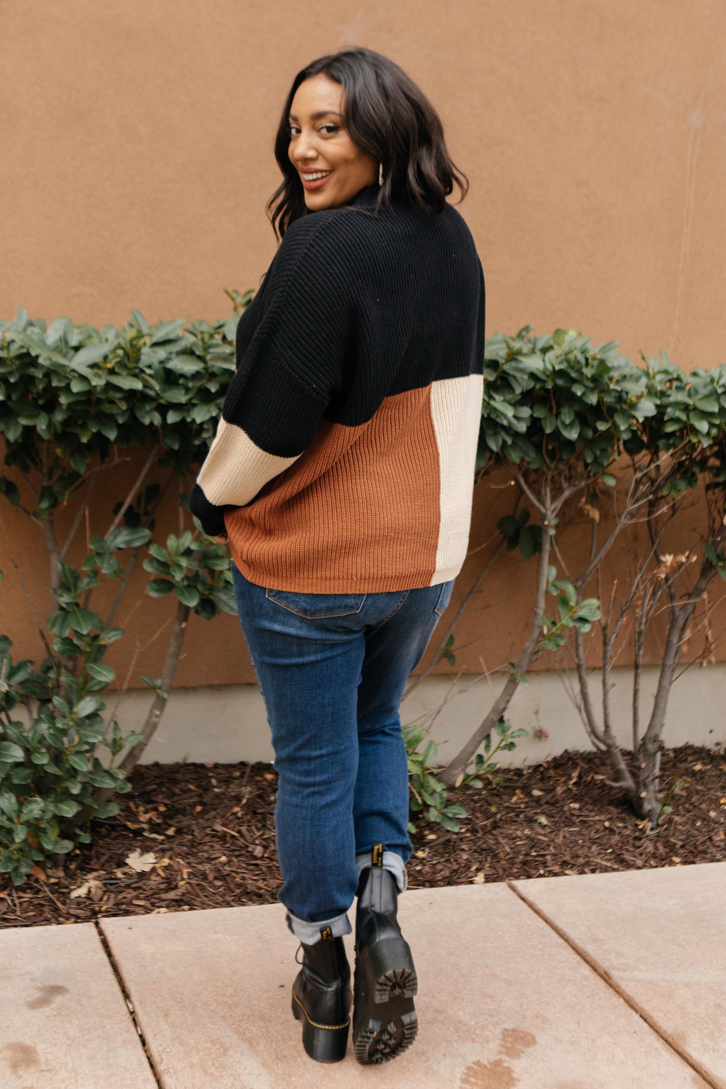 Chloe Color Block Top in Natural