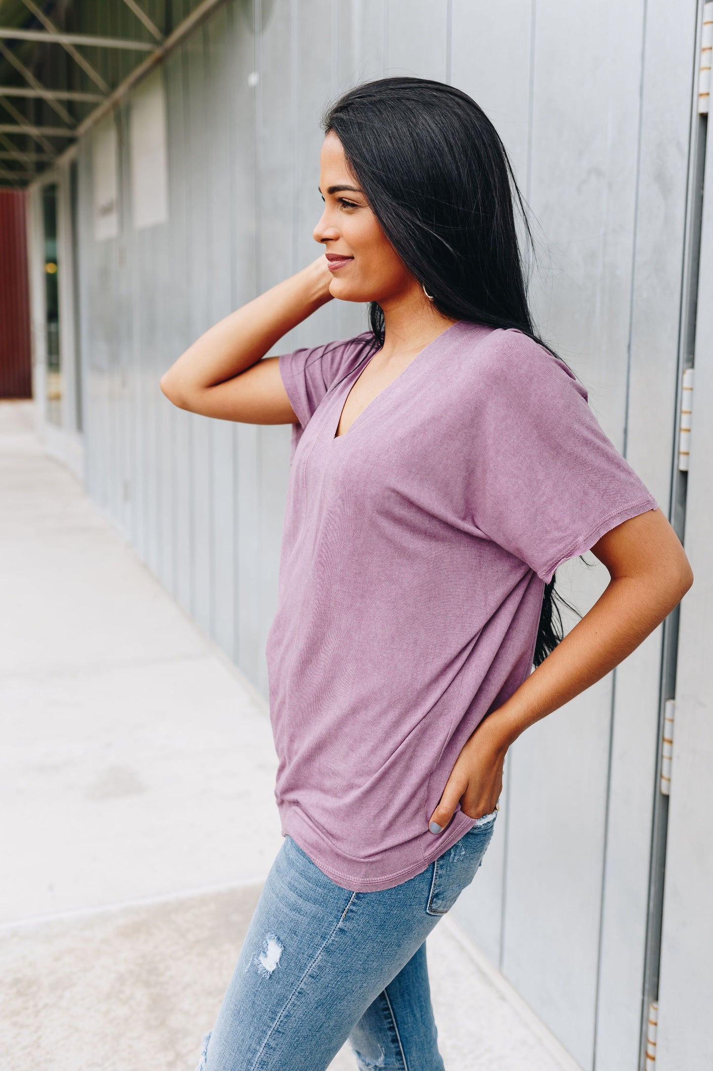 It's All About The V Tee In Mauve