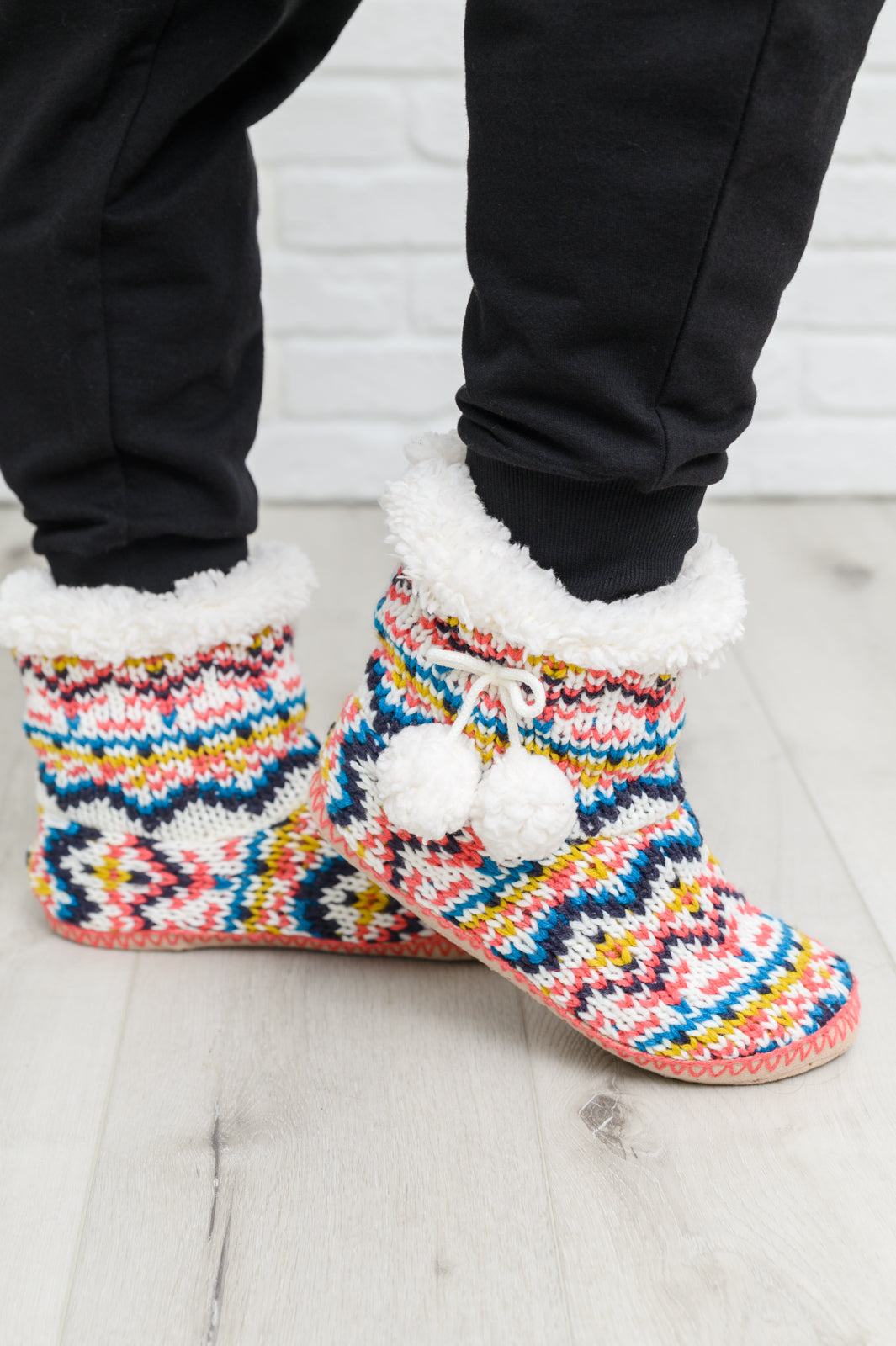 Knitted Multi Color Slipper Boots