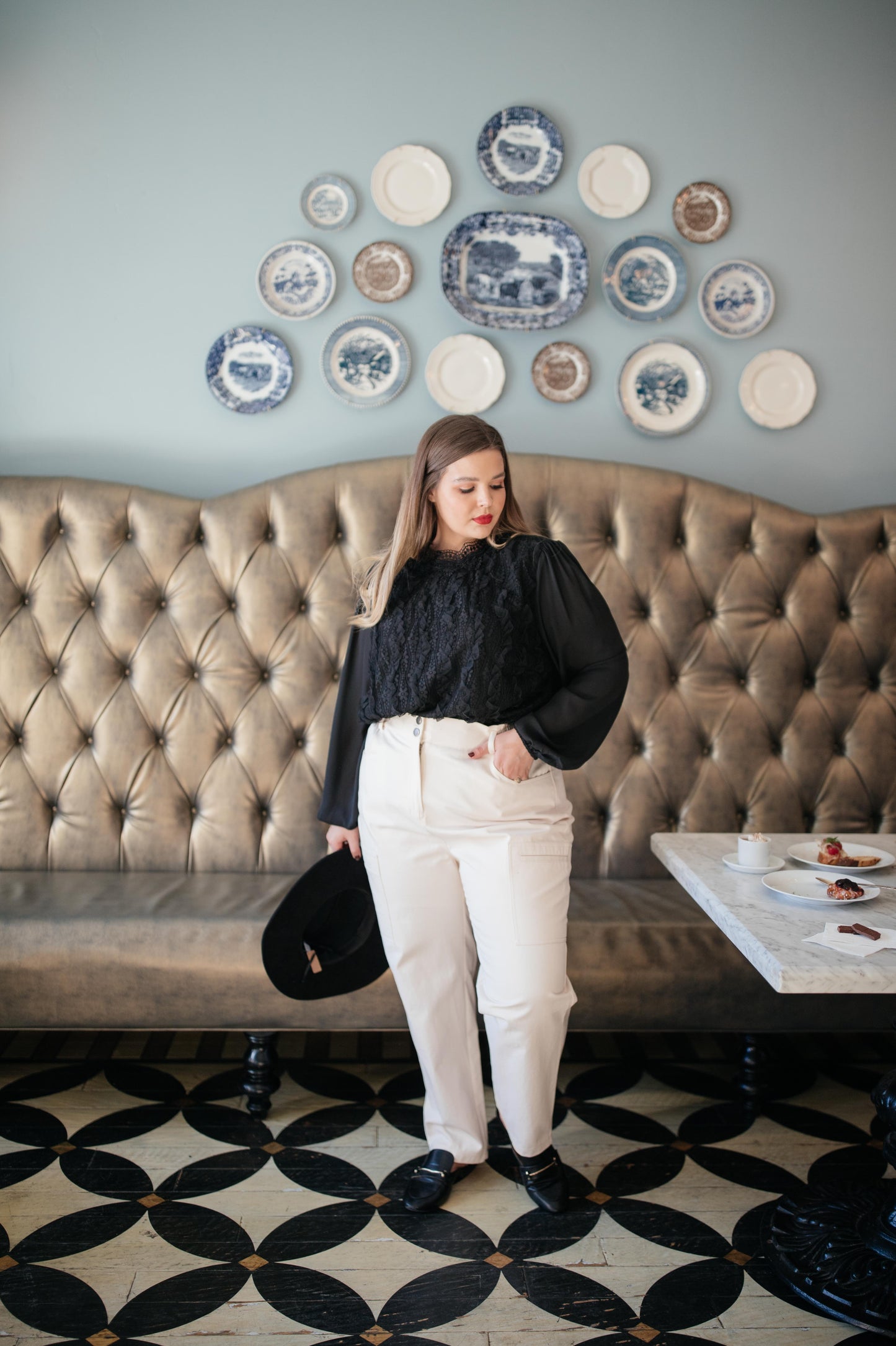 Peighton Paper Bag Pants in Ecru