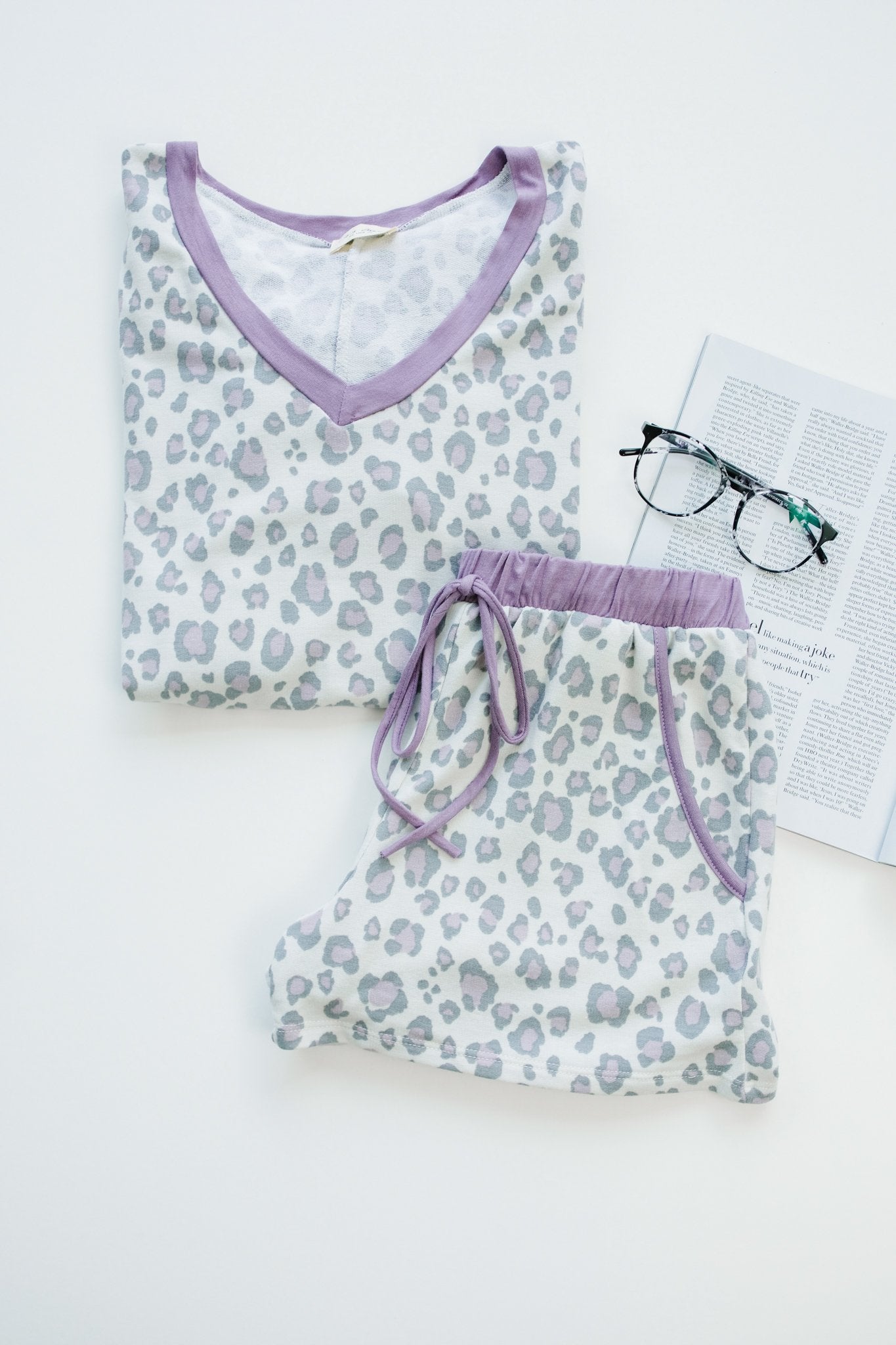 Purple Leopard Shorts