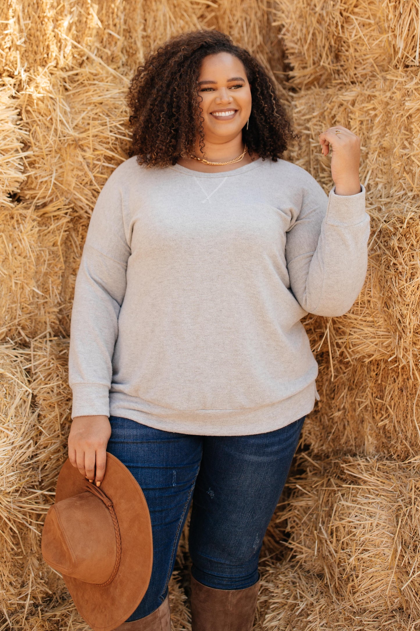 Sadie's Simple Sweater in Gray