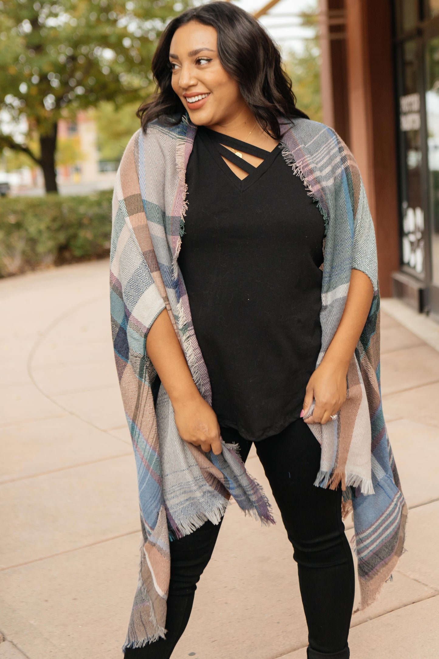 Side Strap Tee in Black