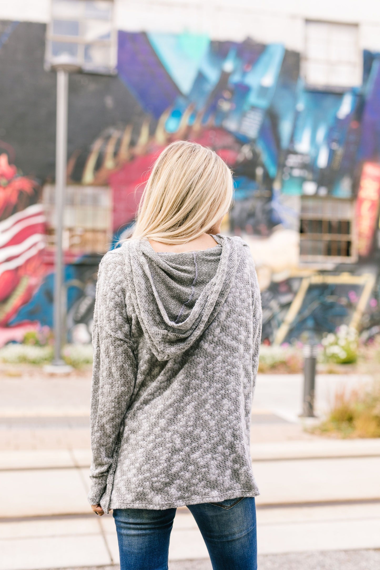 All Weather Hooded Sweater In Heather Gray - ALL SALES FINAL