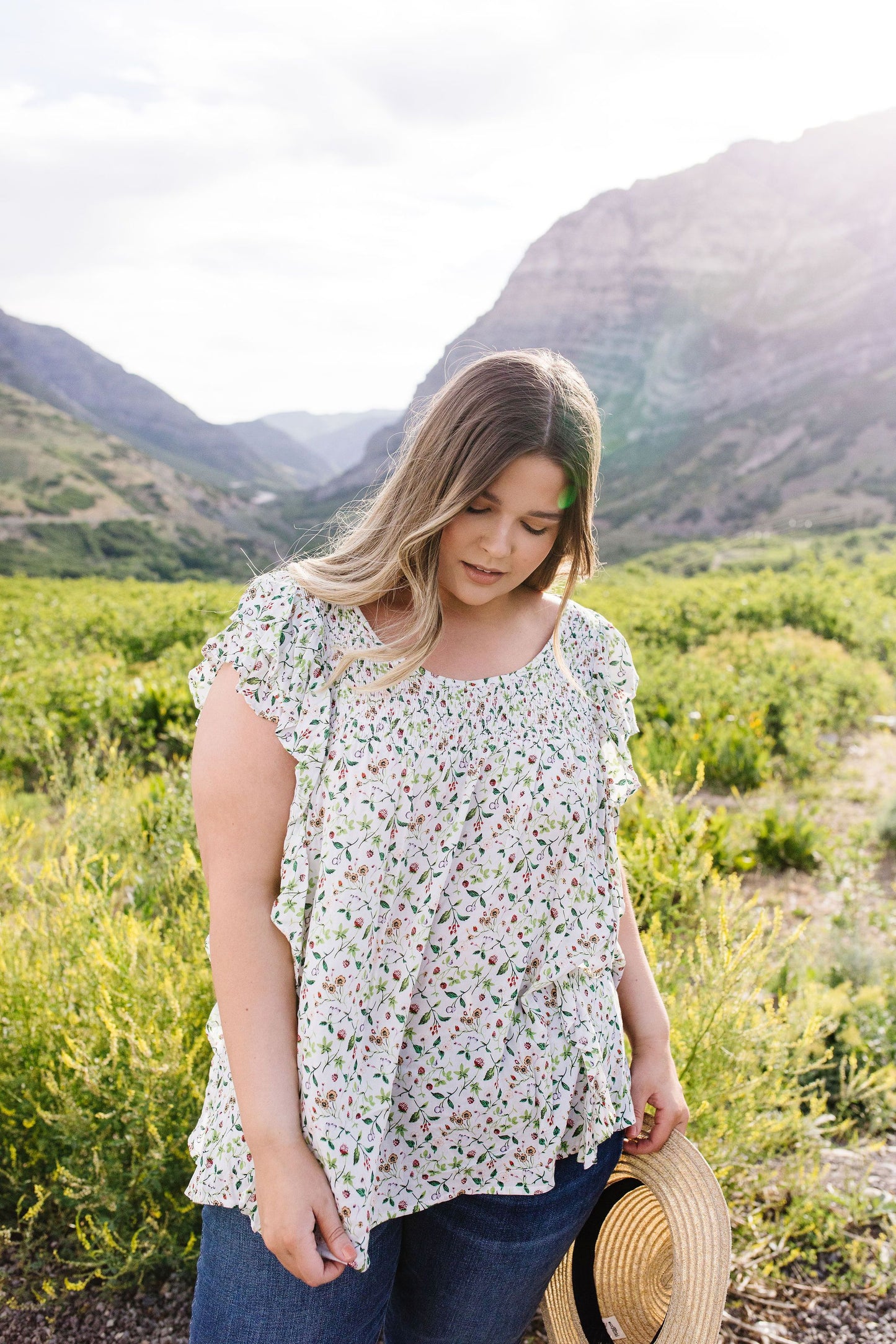 Cascading Ruffles Top In Ivory