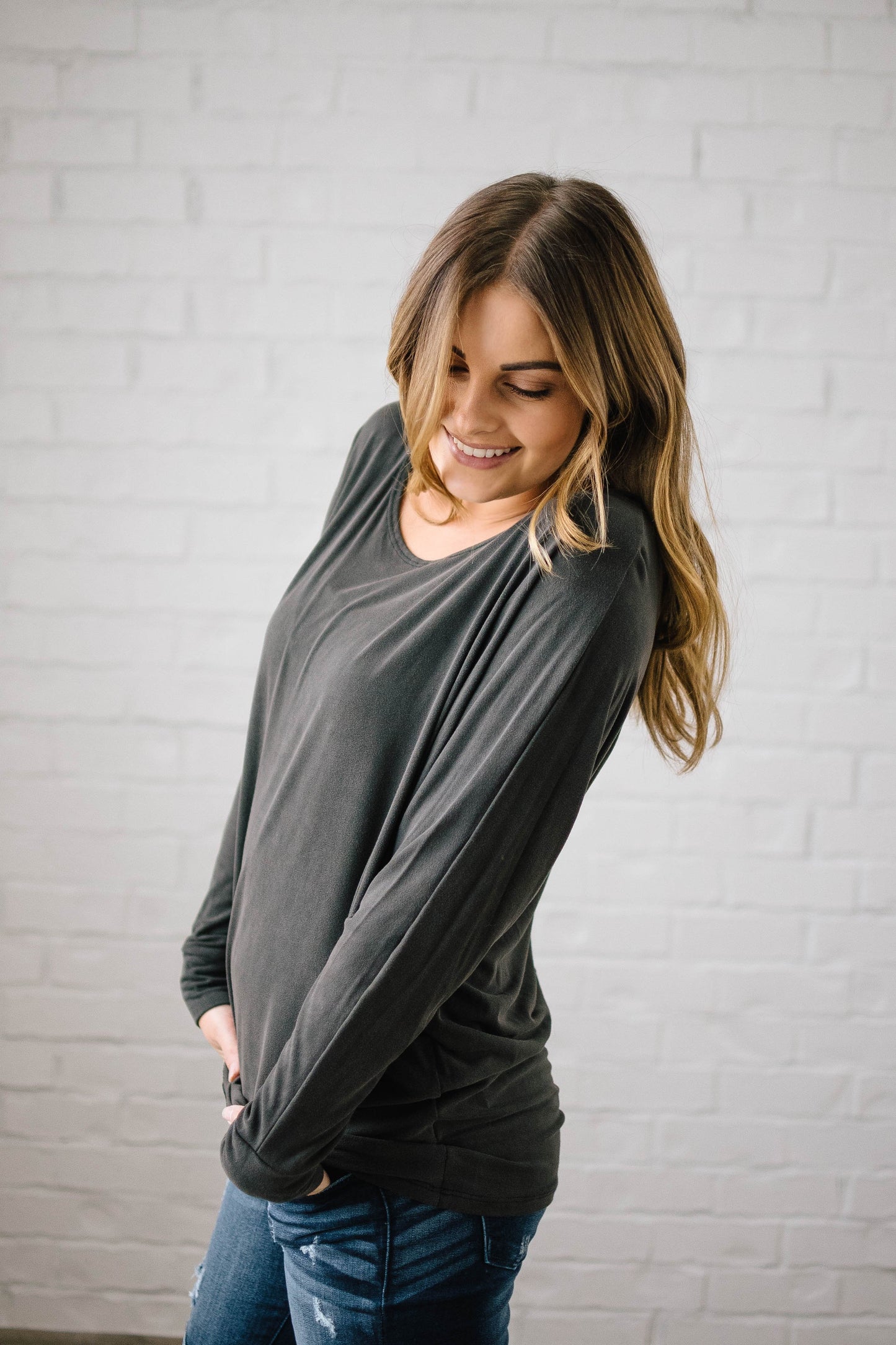 Casual Friday Top in Charcoal
