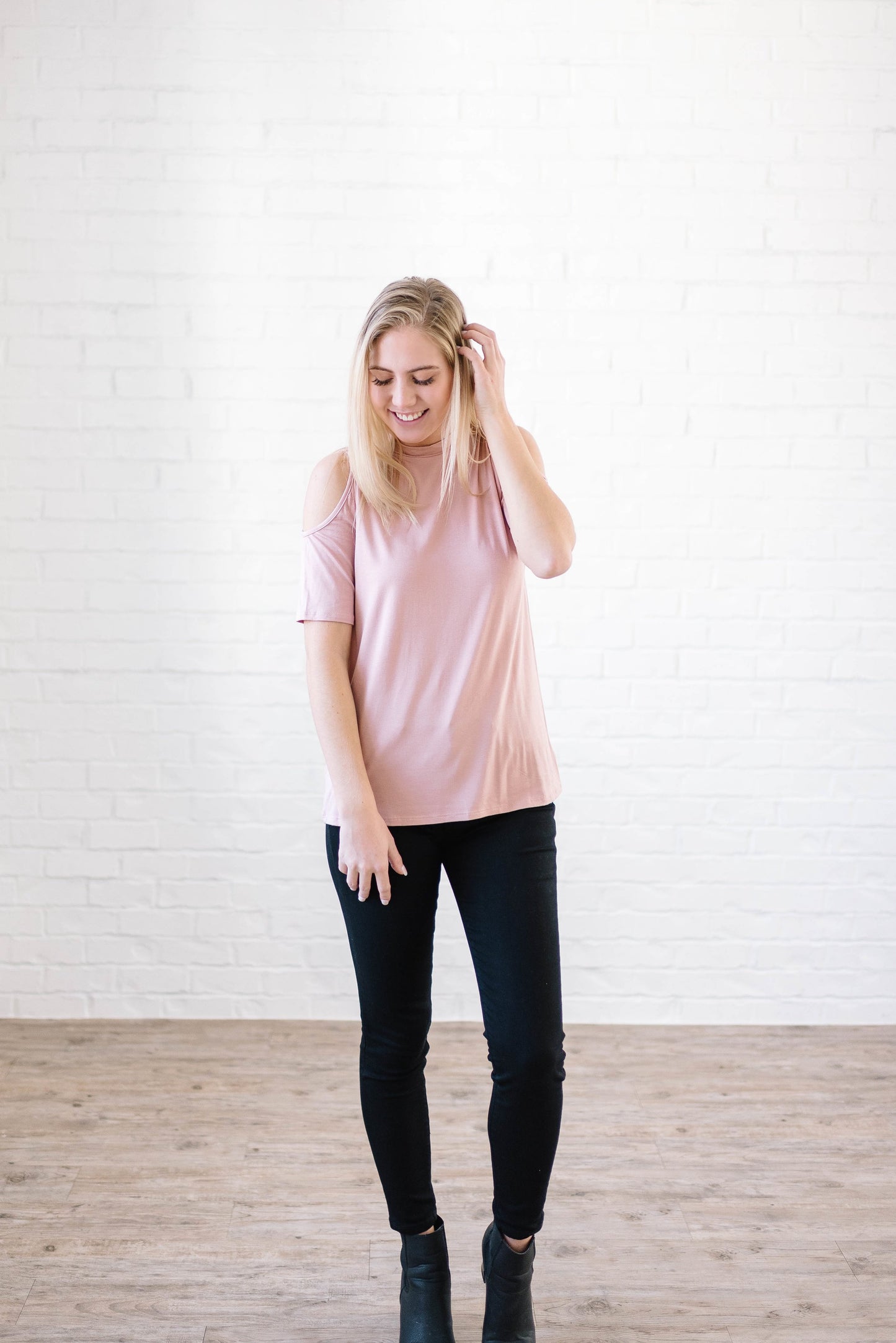 Cold Shoulders in Dusty Pink