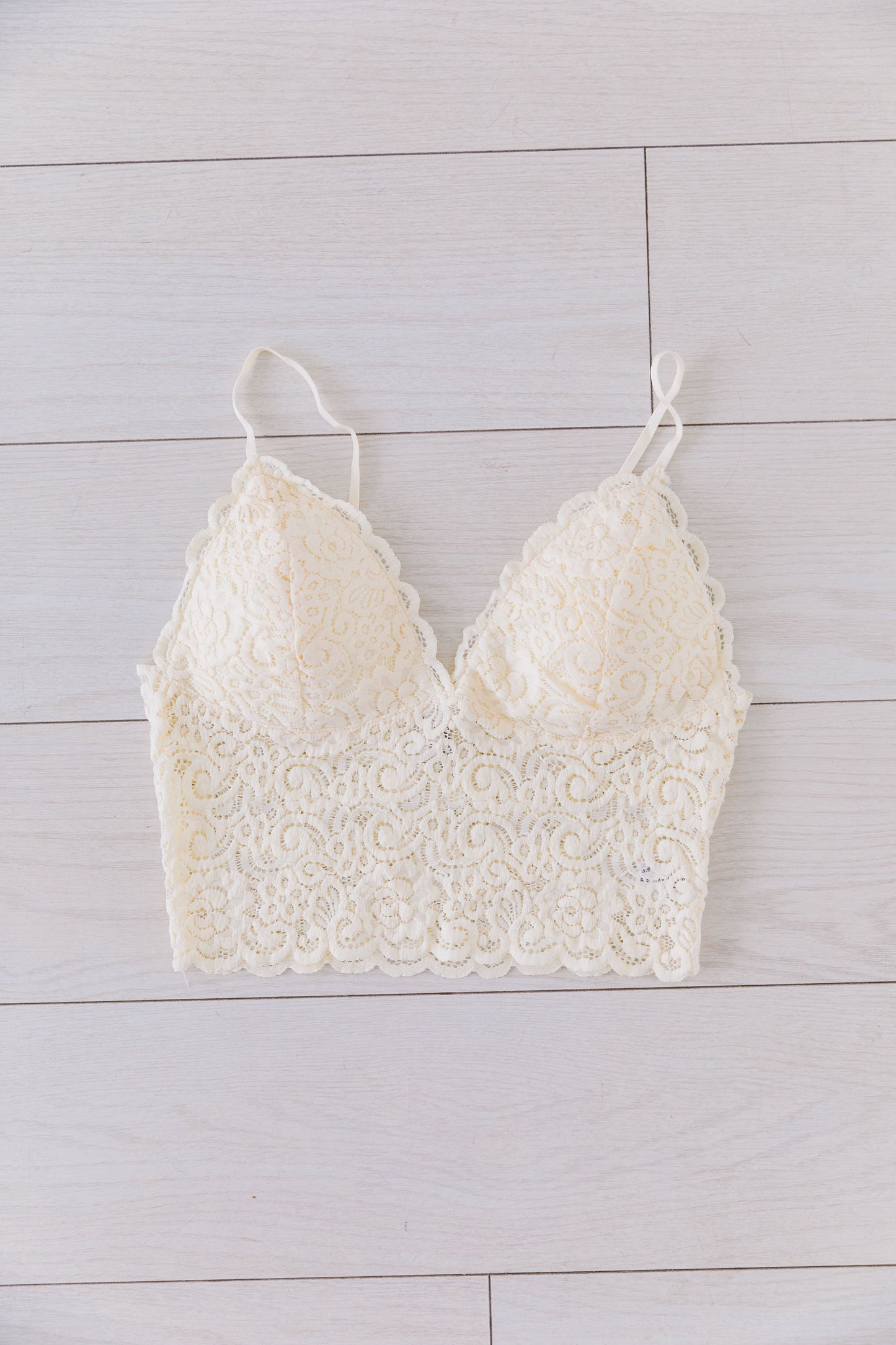 Cropped Lace Camisole In Ivory