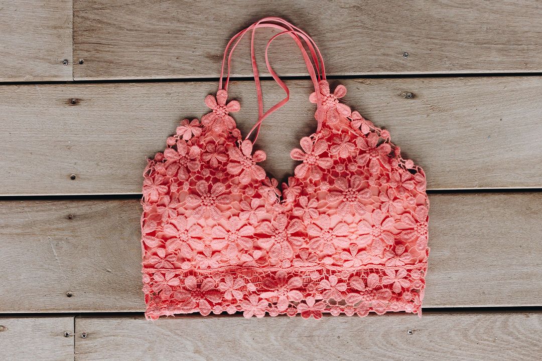 Daisy Delight Bralette In Coral