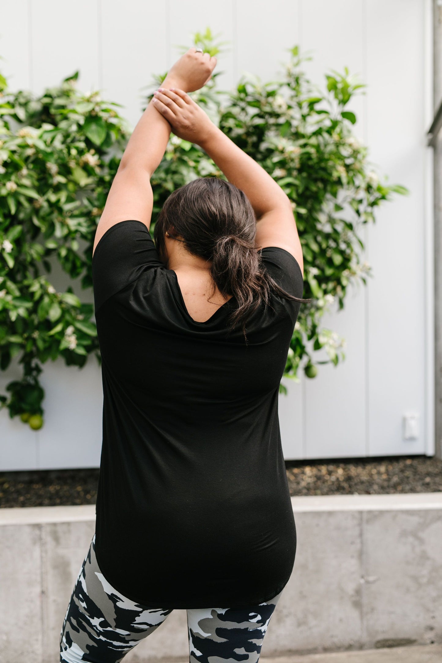 Everyday Yay V-Neck Tee In Black