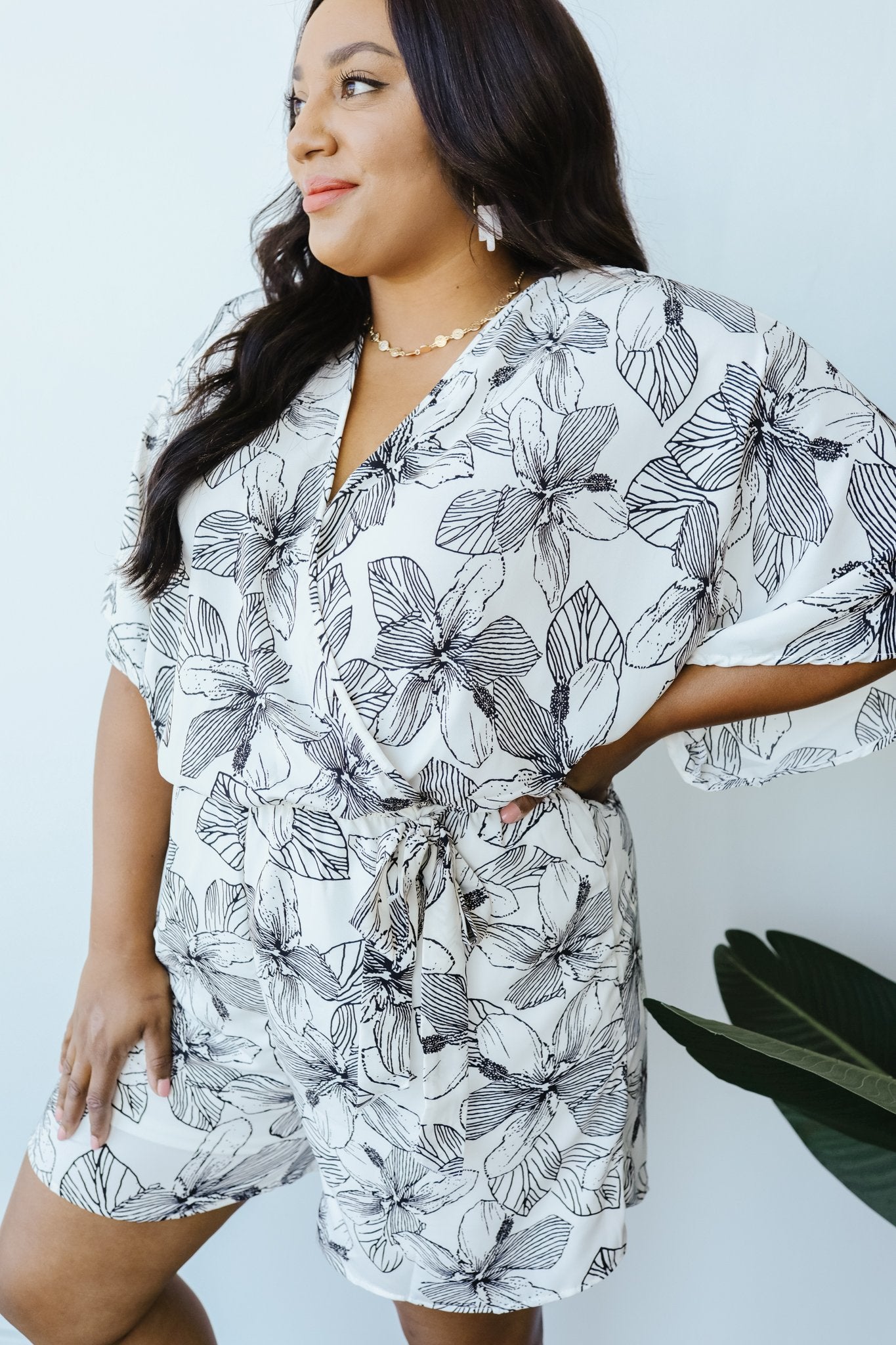 Floral Sketch Romper