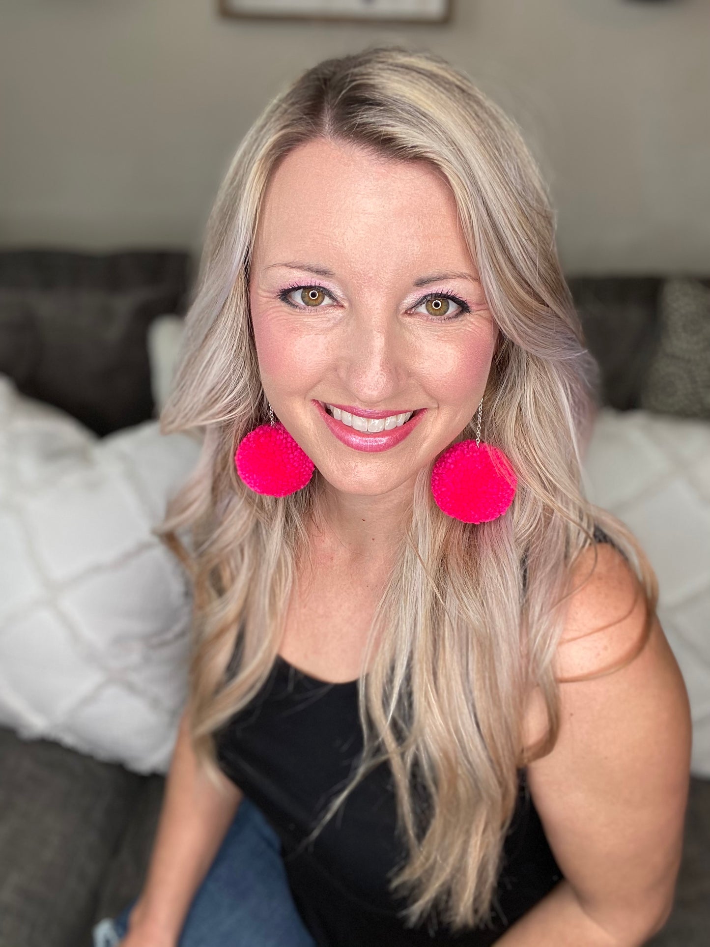 Pom Earrings- 3 colors!