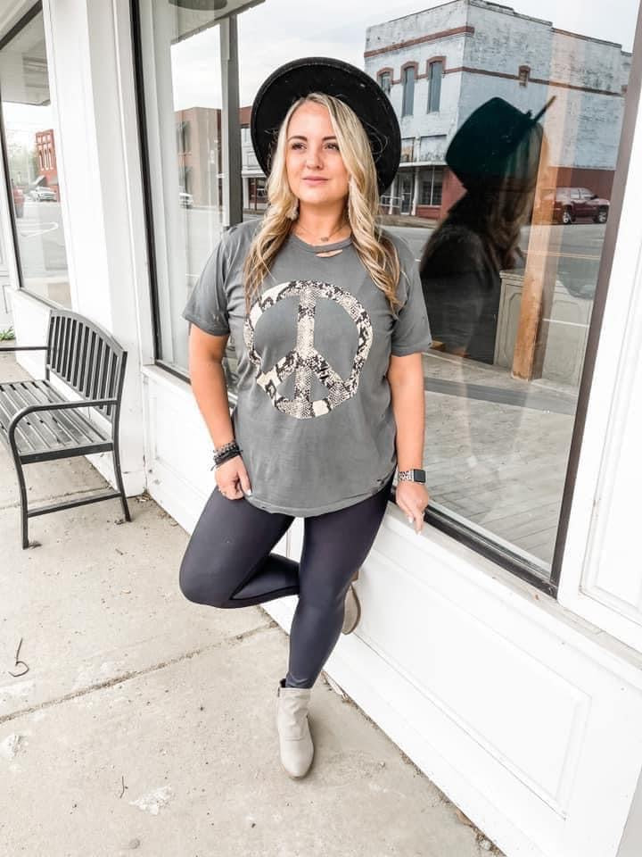 Distressed Peace Tee