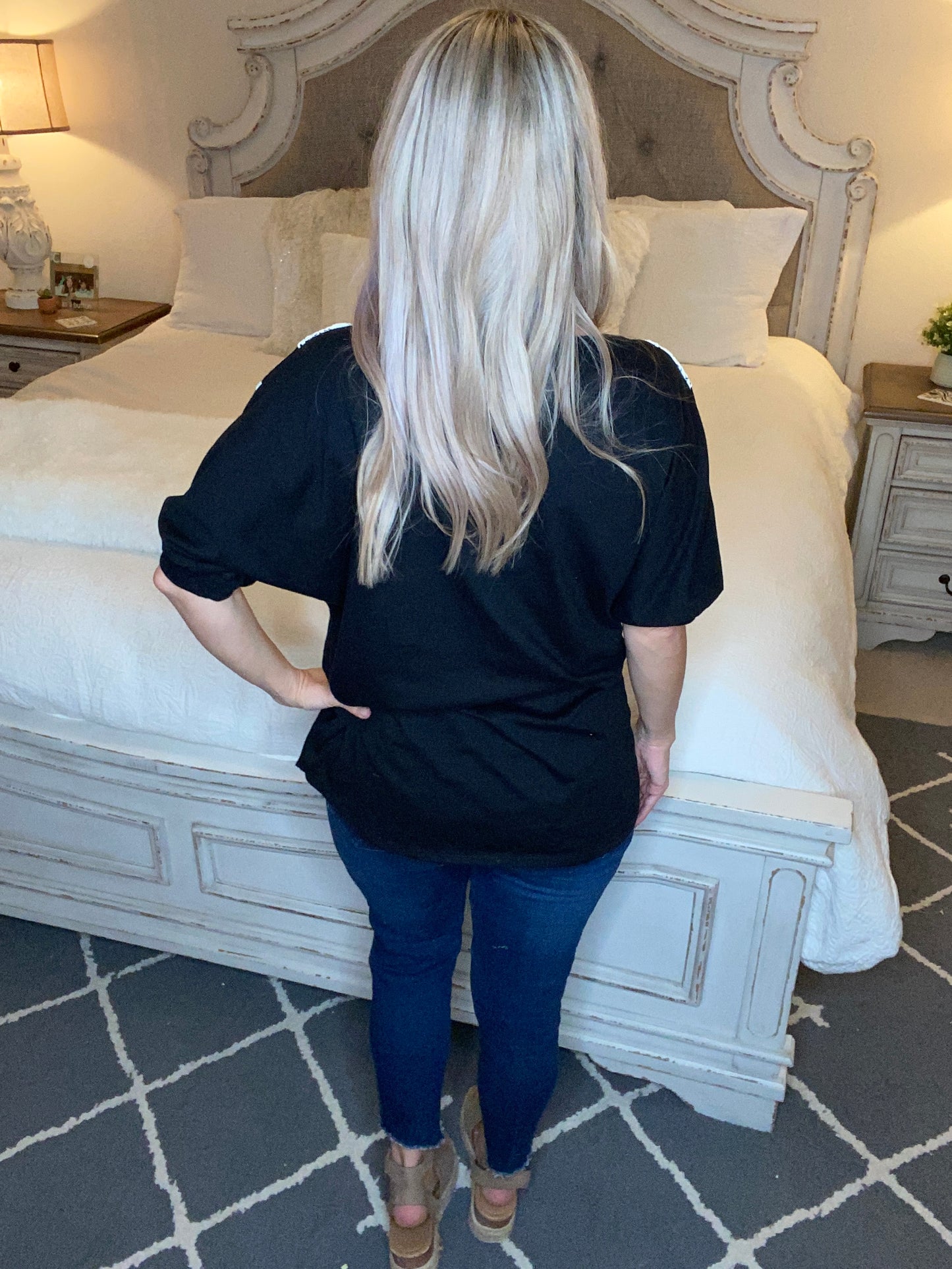 Happy in My Lace Blouse in Black