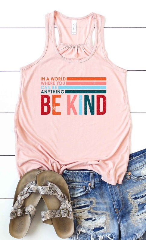 Be Kind Racerback Tank In Blush