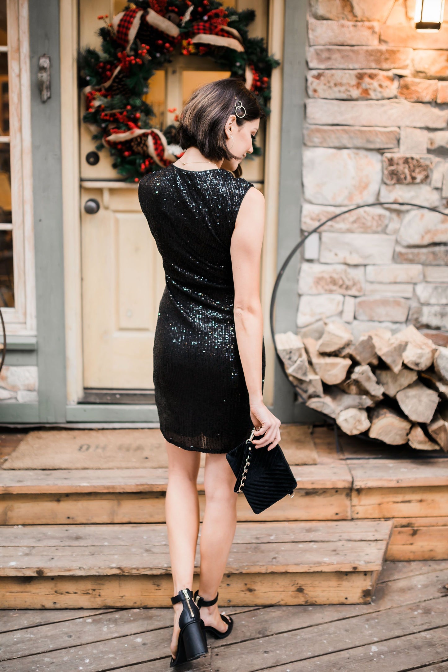 Onyx Opulence Sequined Dress