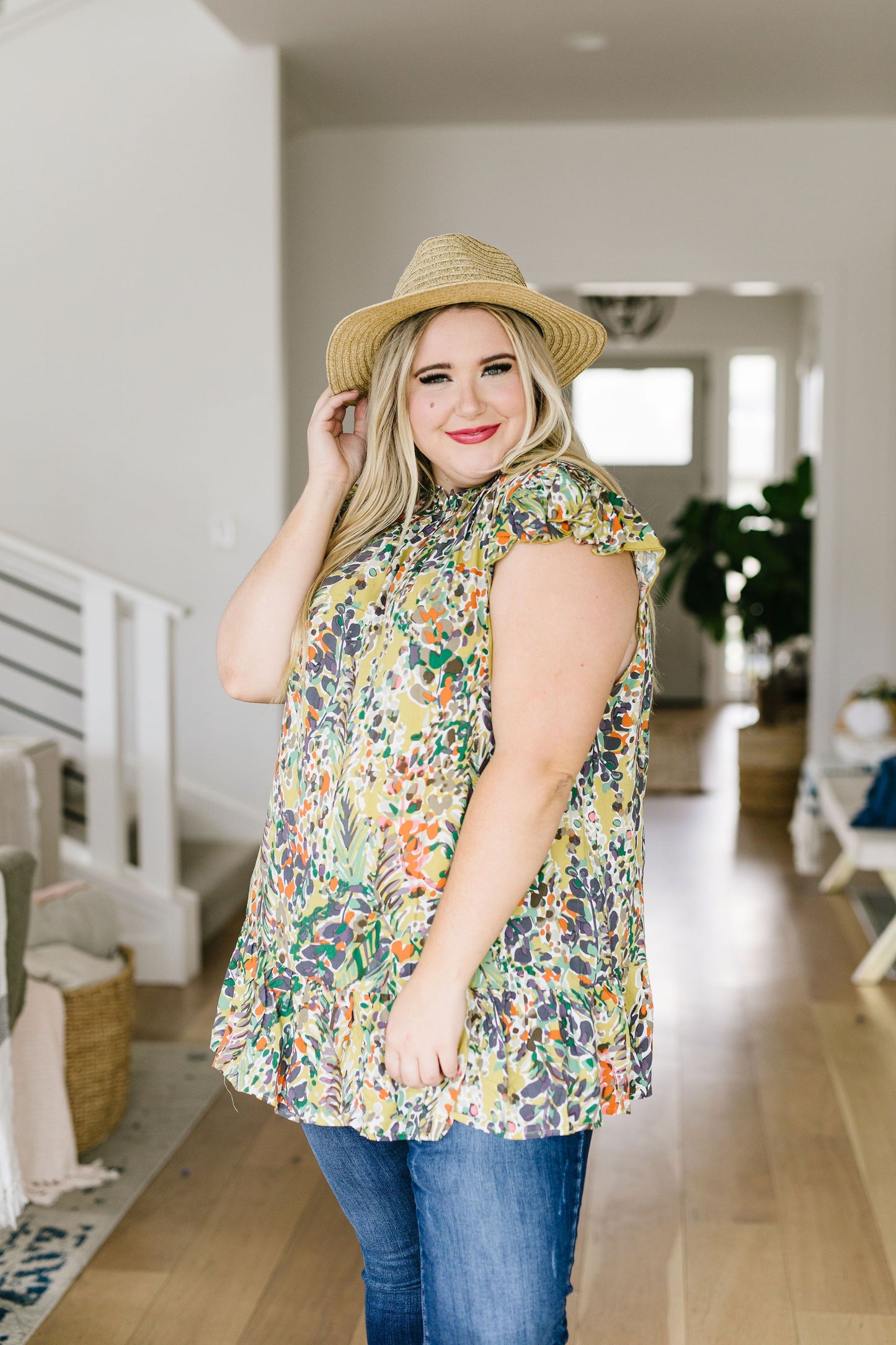 Overgrown Garden Blouse In Olive