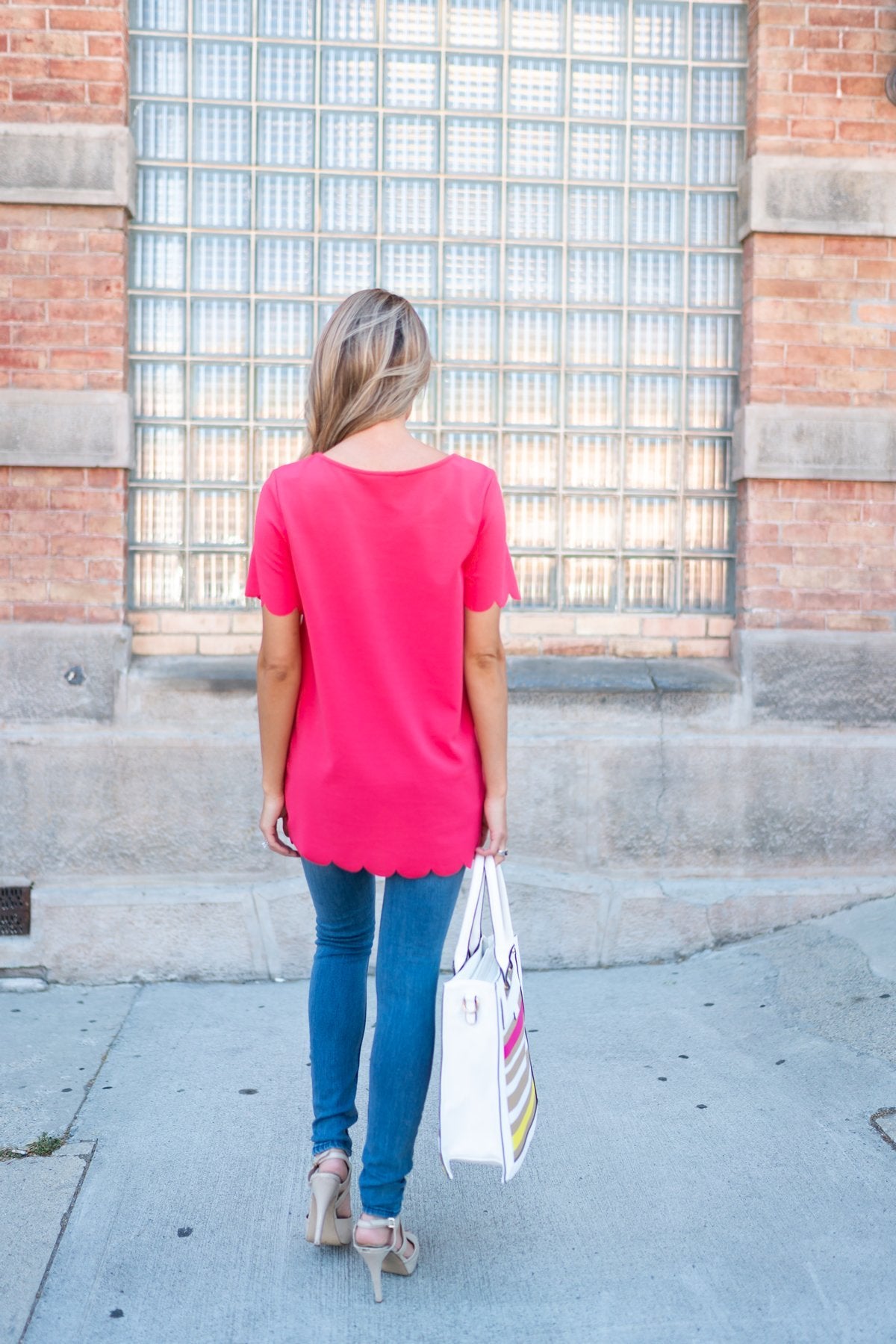 Pink Scalloped Top