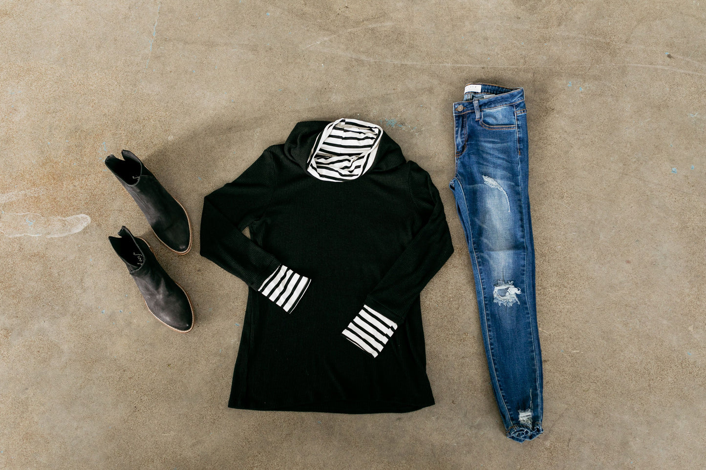 Shy Stripes Cowl Neck Top