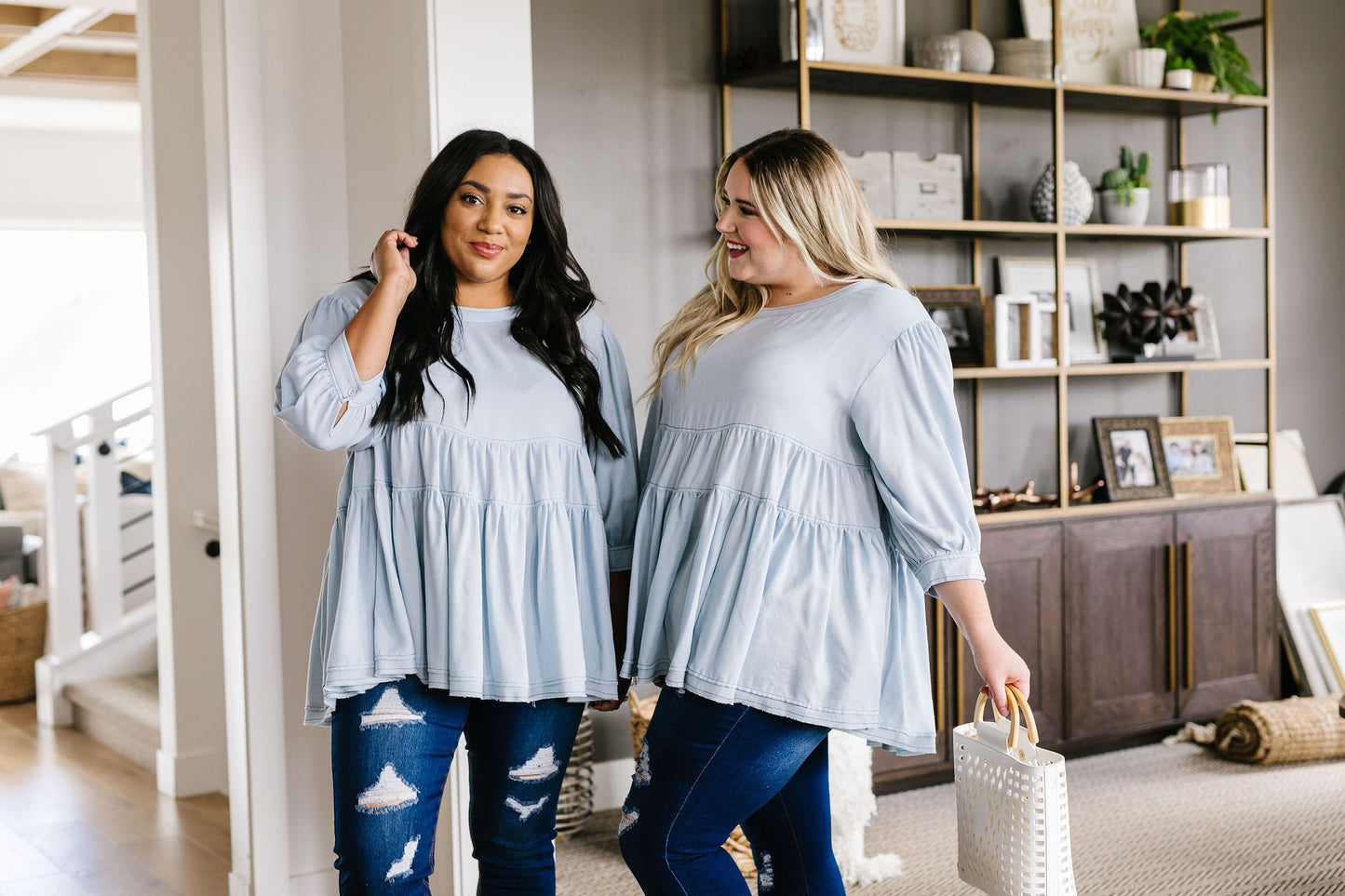 Sweetheart Baby Blue Blouse