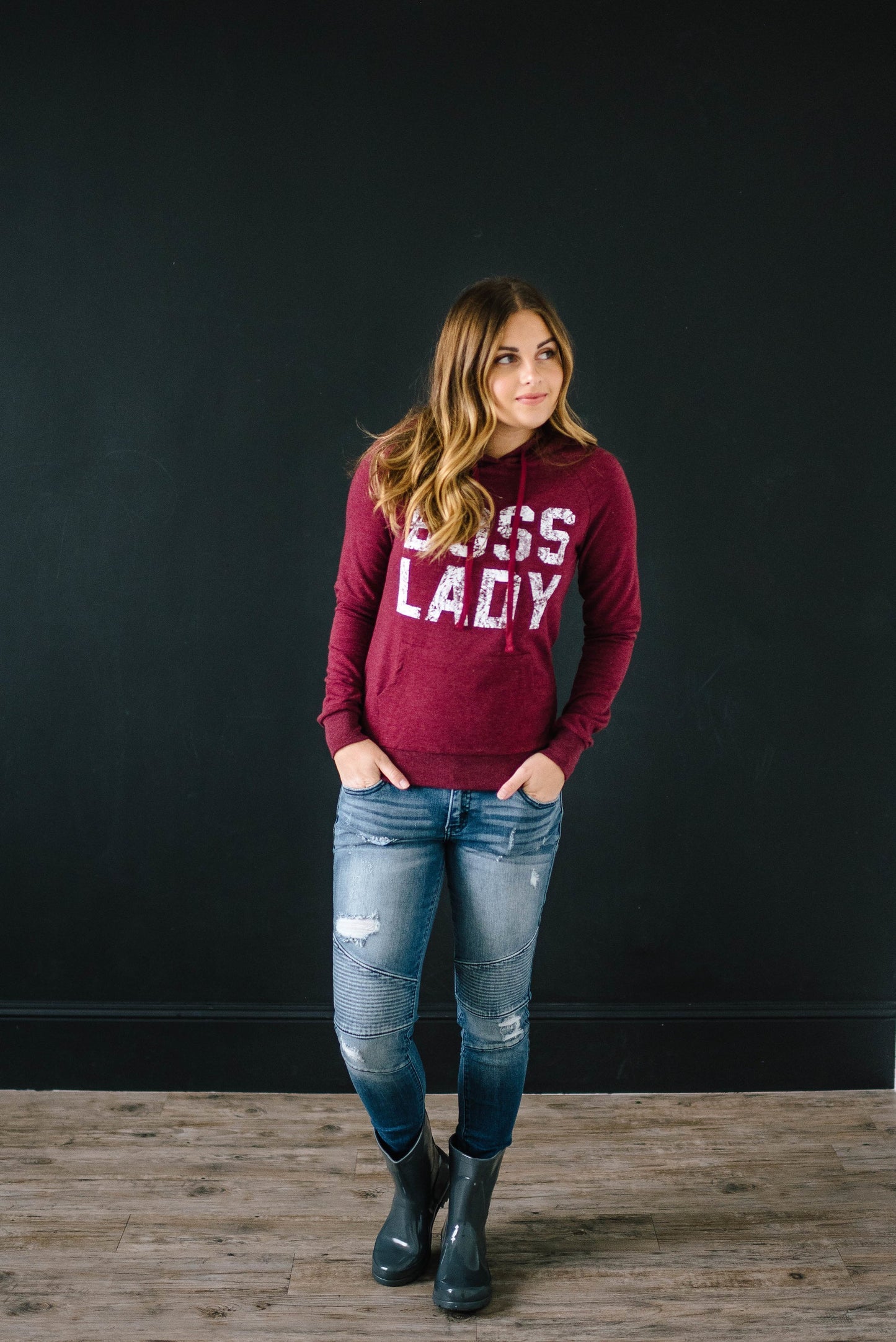 The Hustler Hoodie in Burgundy