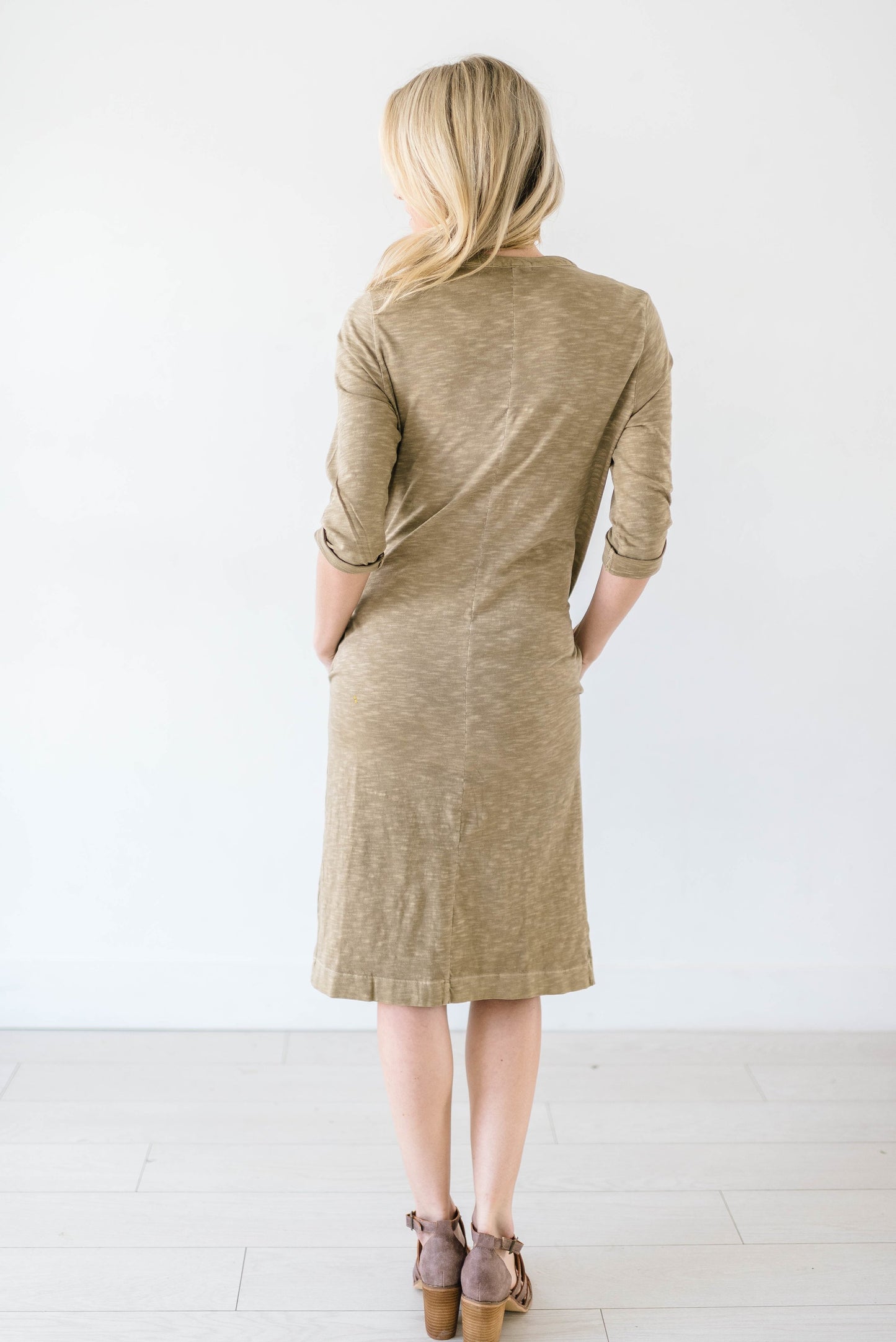 The McCall Dress in Pale Olive