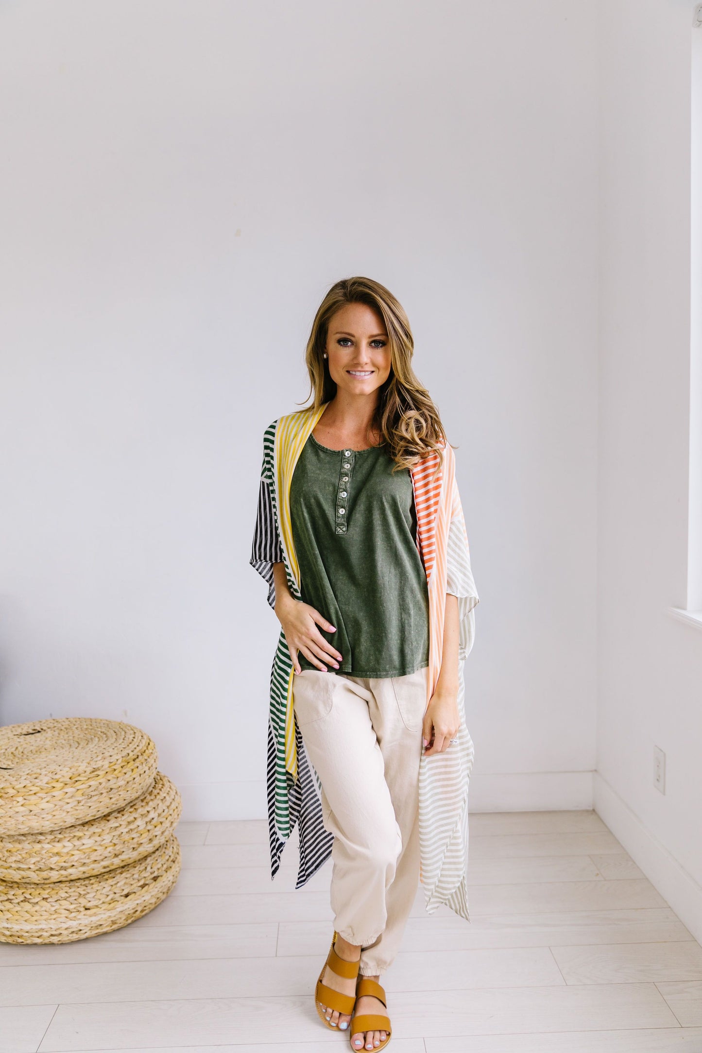Vintage Wash Tank In Olive