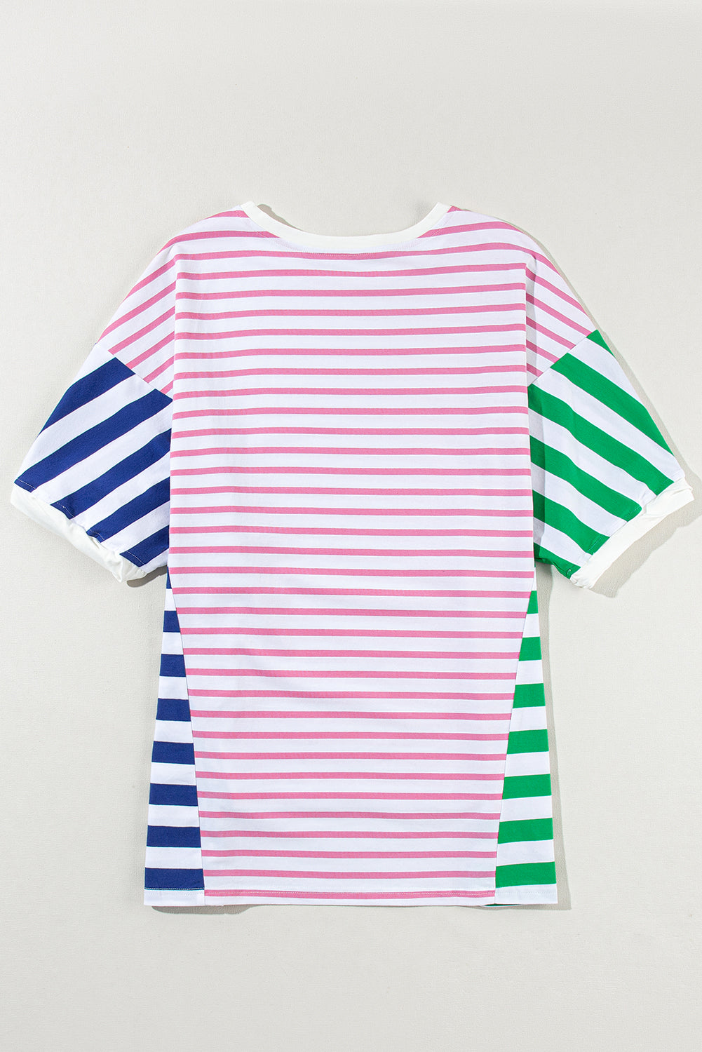 Multicolour Colorblock Patchwork Baggy T Shirt