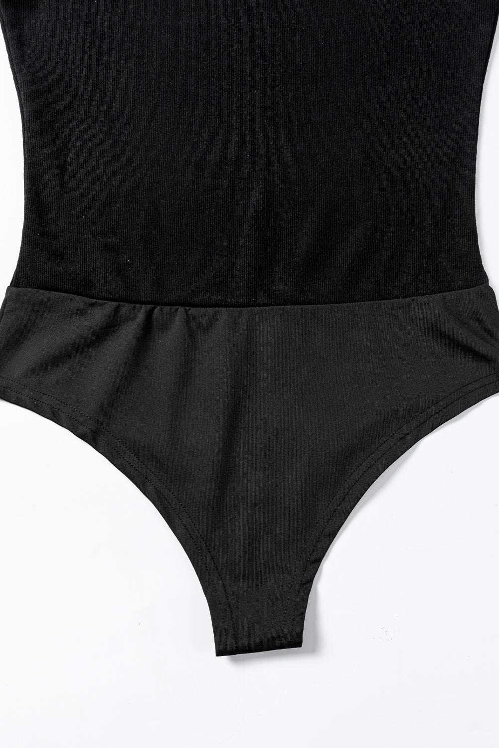Black Mesh Patchwork Sleeveless Bodysuit