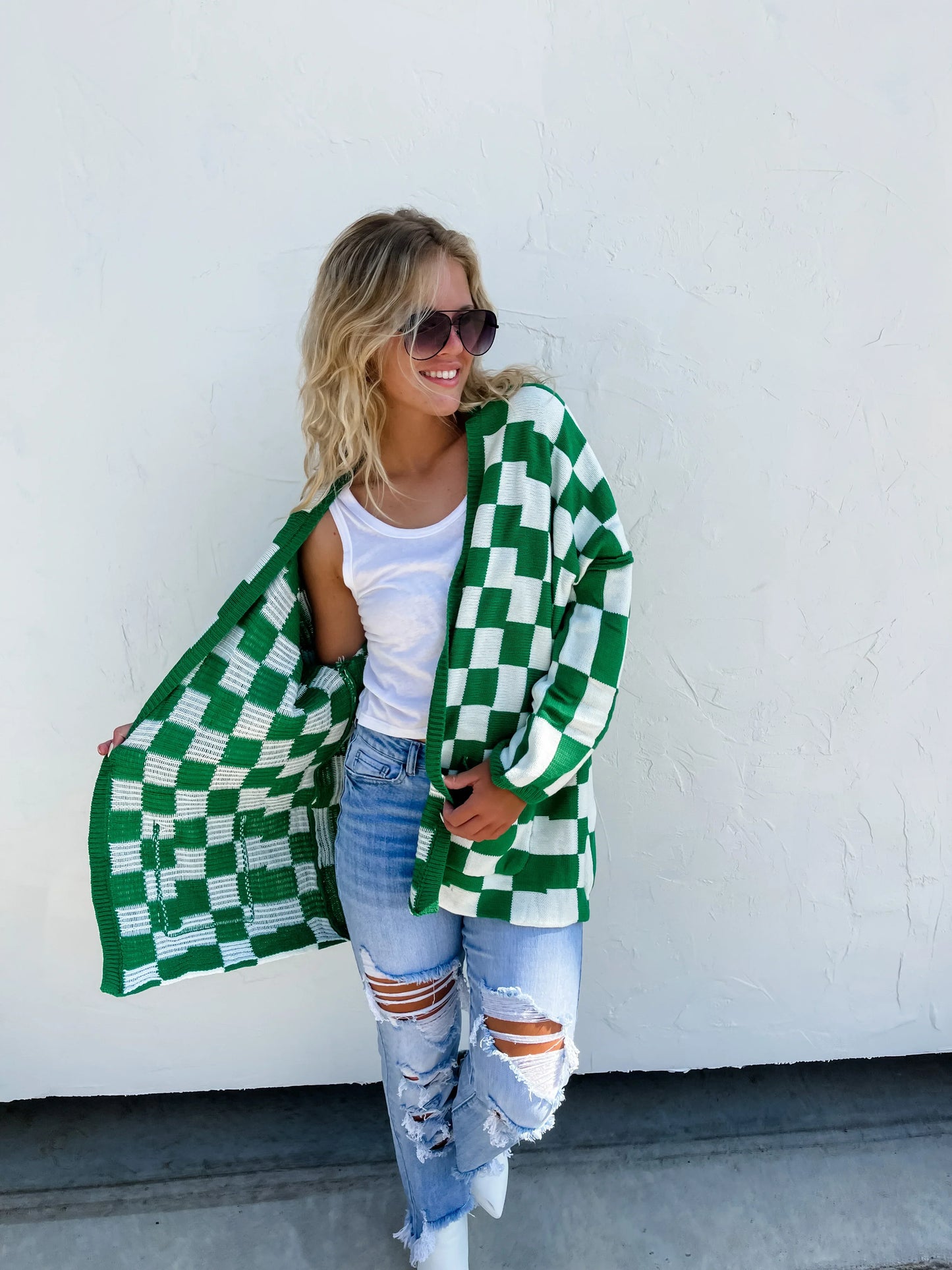 PREORDER: Beverly Checkered Cardigan in Four Colors