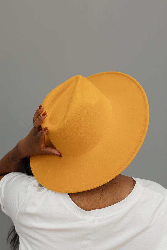 Felicity Flat Brim Hat In Honey