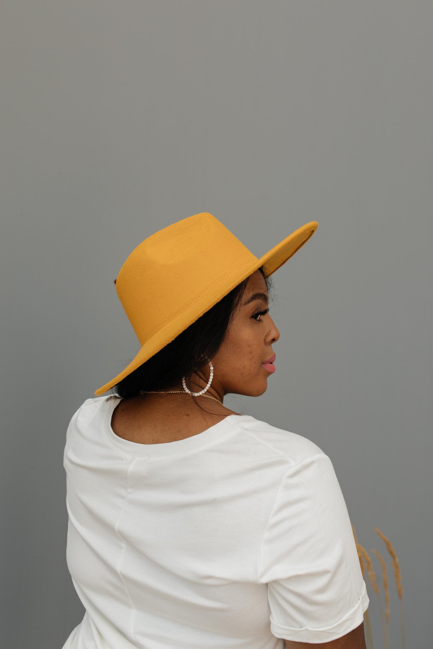 Felicity Flat Brim Hat In Honey
