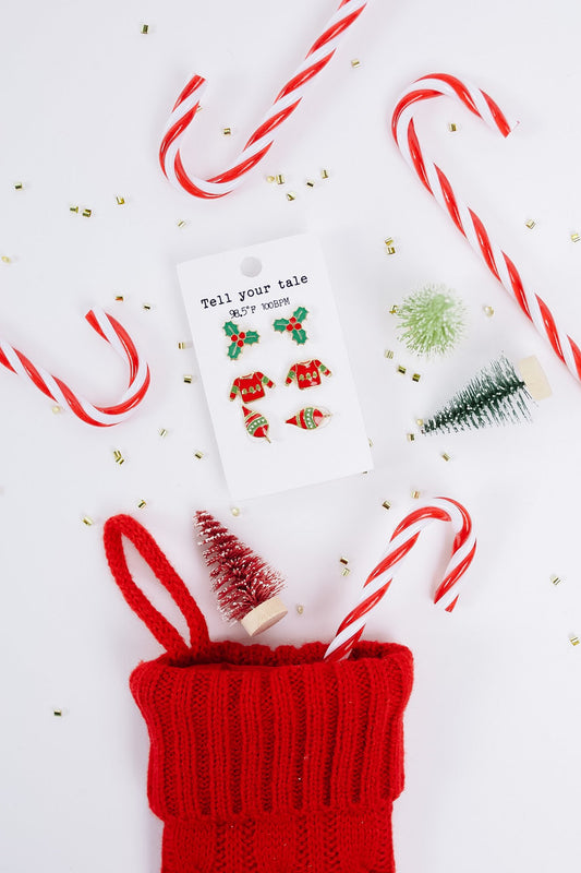 Holly Jolly Christmas Earring Set
