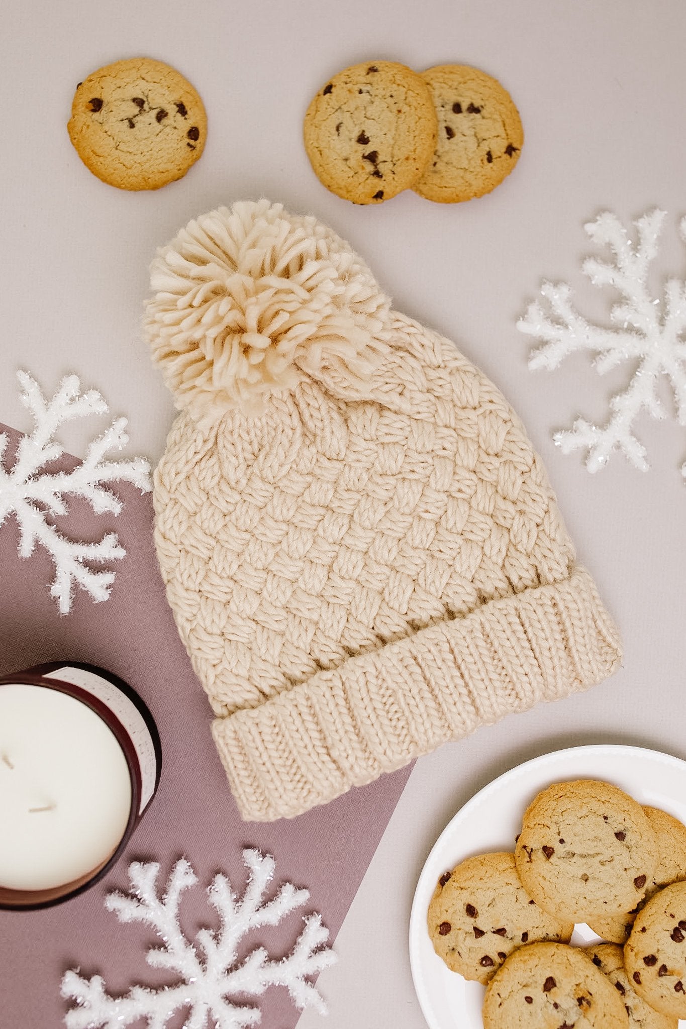 Bella Knit Beanie in Cream