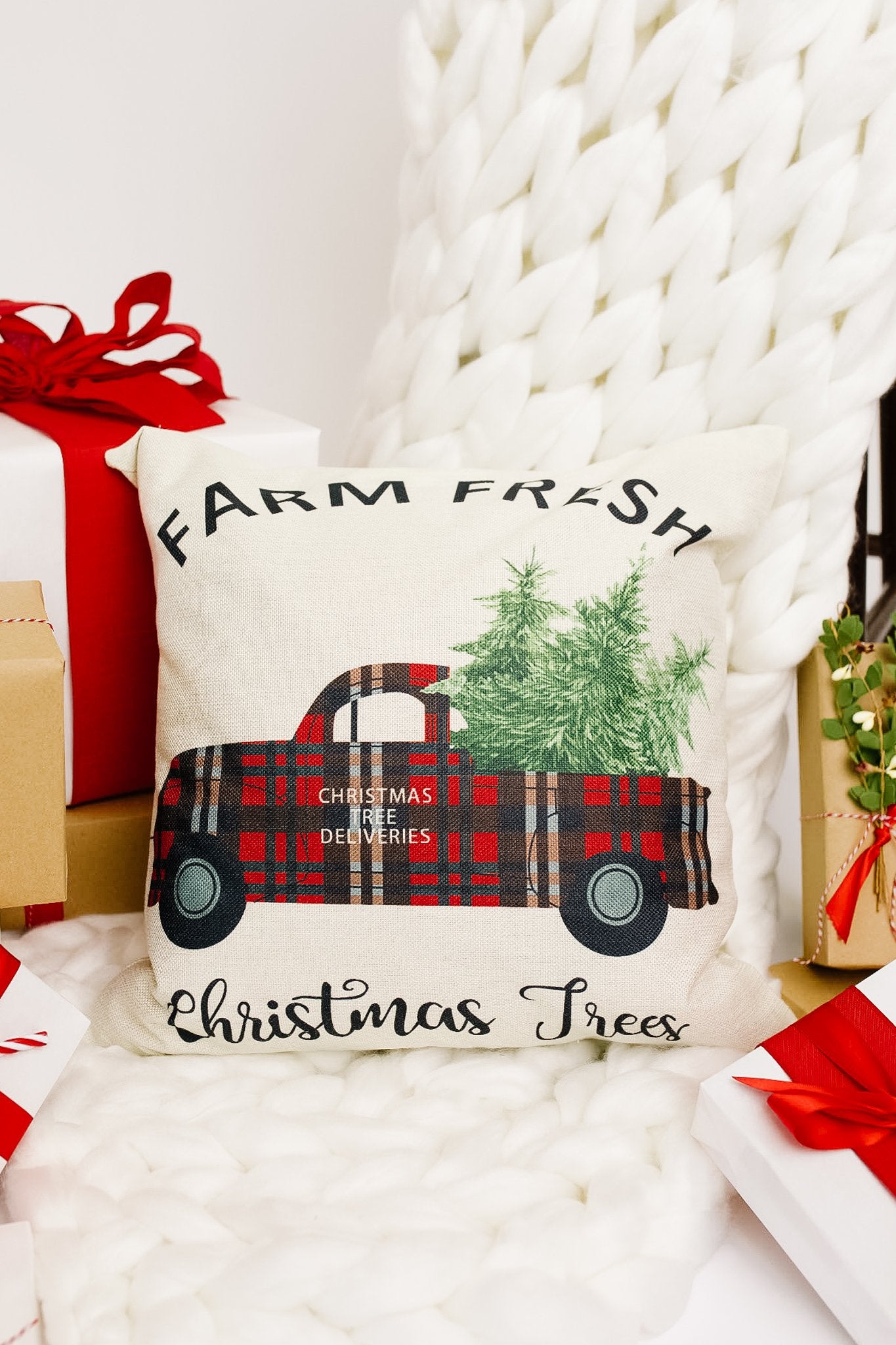 Christmas Trees And Plaid Things Pillow Case