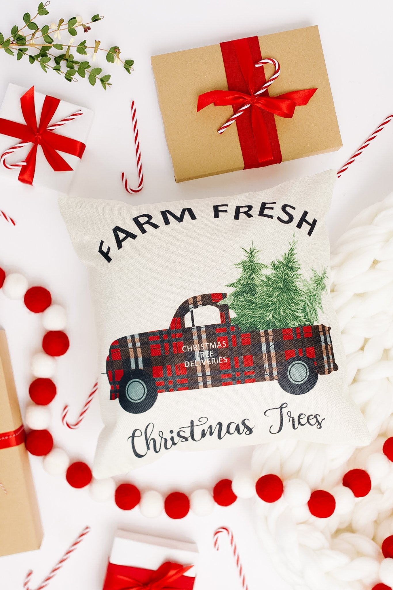 Christmas Trees And Plaid Things Pillow Case
