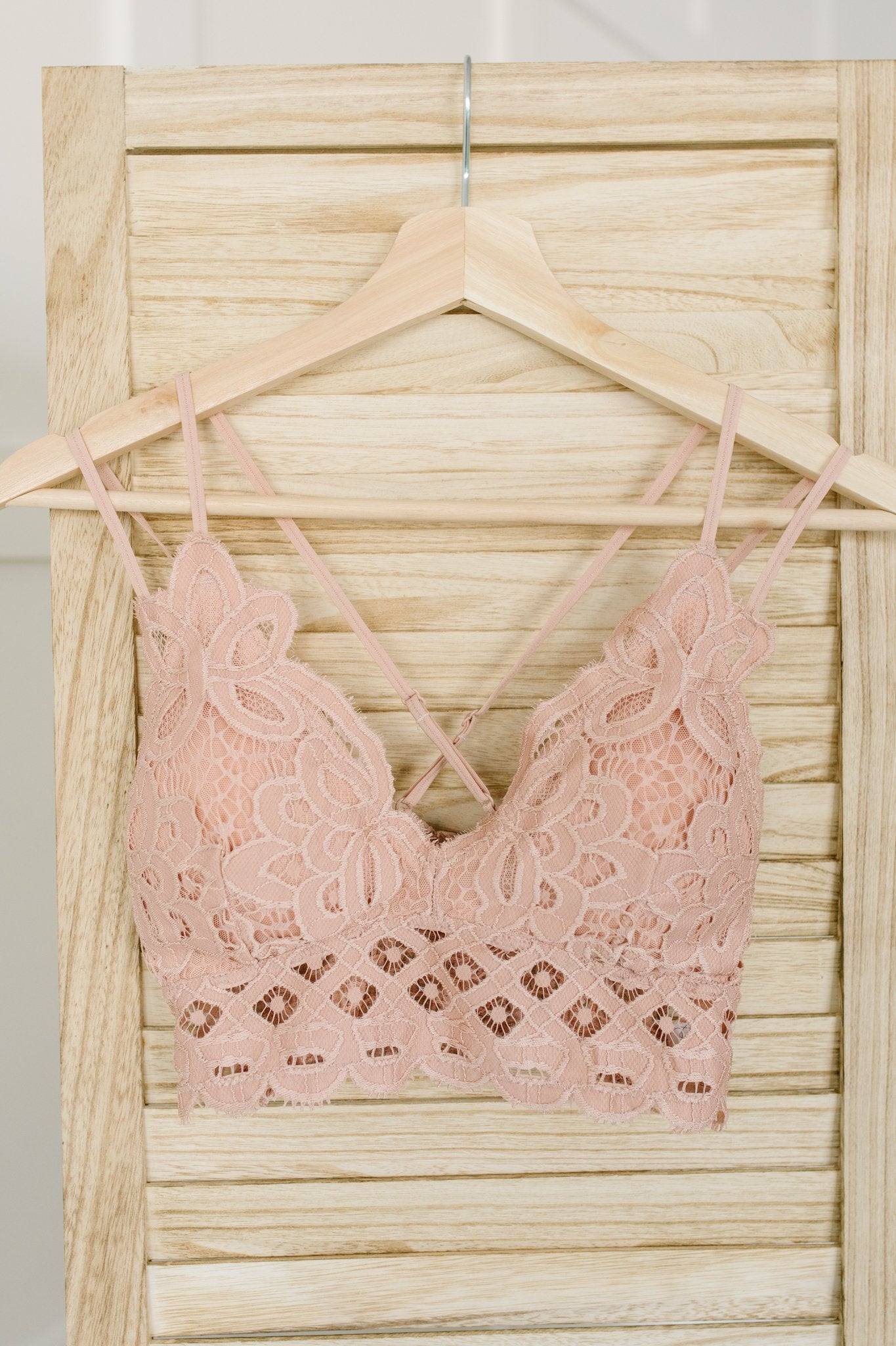 Lacey and Layered Bralette in Misty Rose