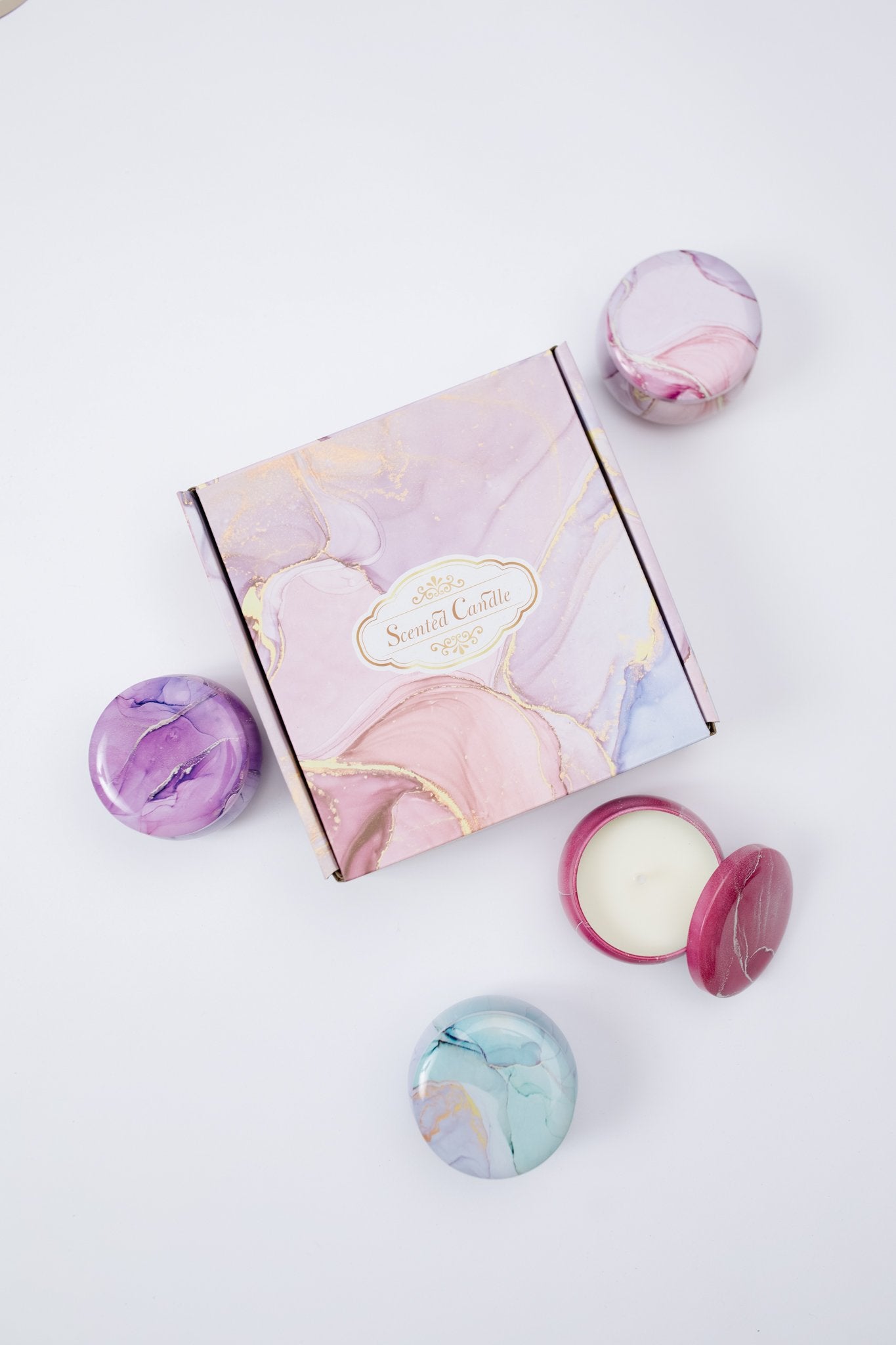 Merry Marbled Candles