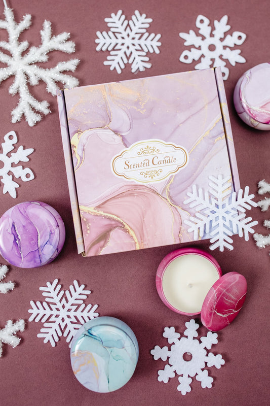 Merry Marbled Candles