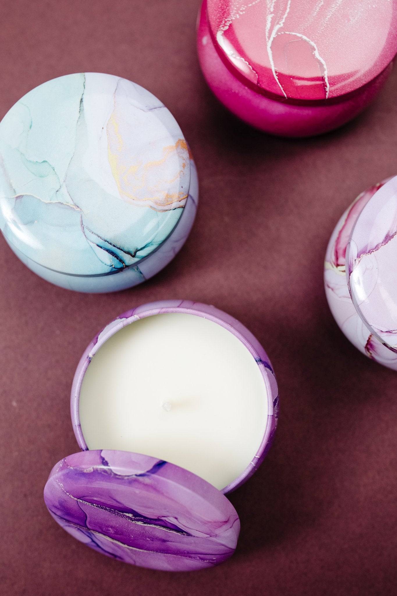 Merry Marbled Candles