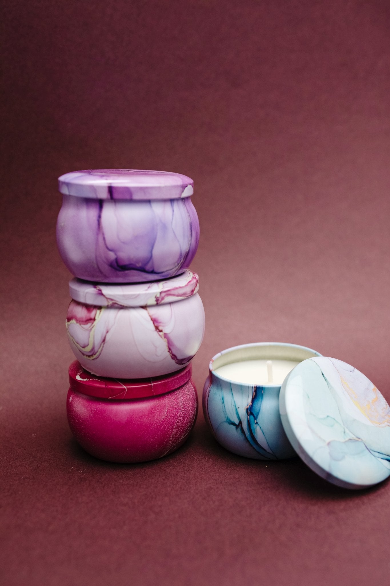 Merry Marbled Candles