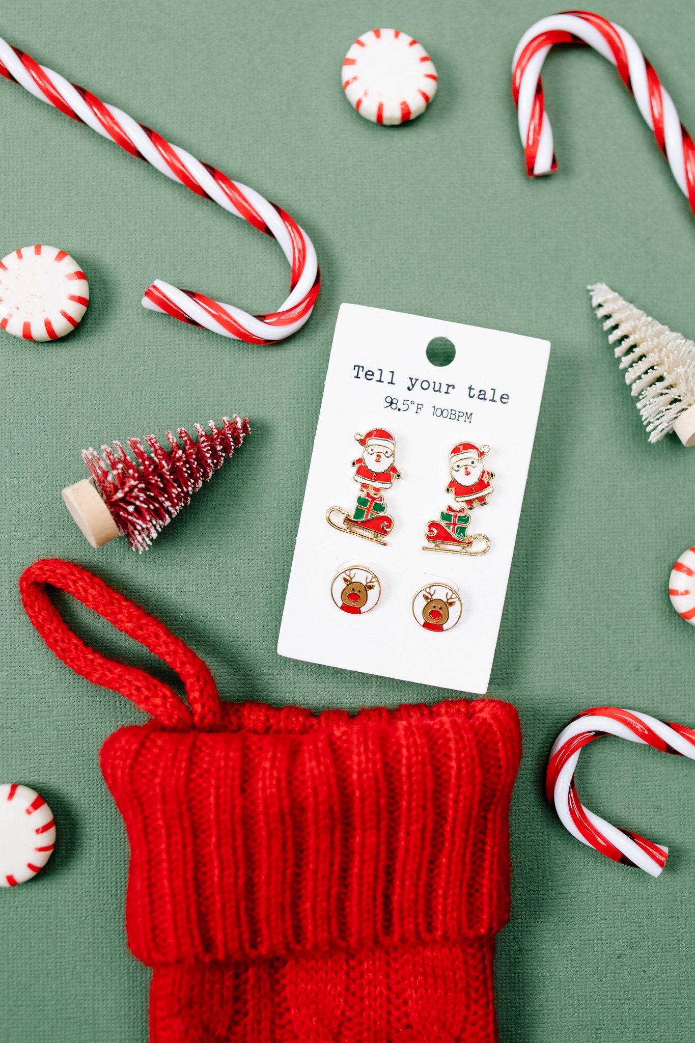 Santa And His Sleigh Earring Set