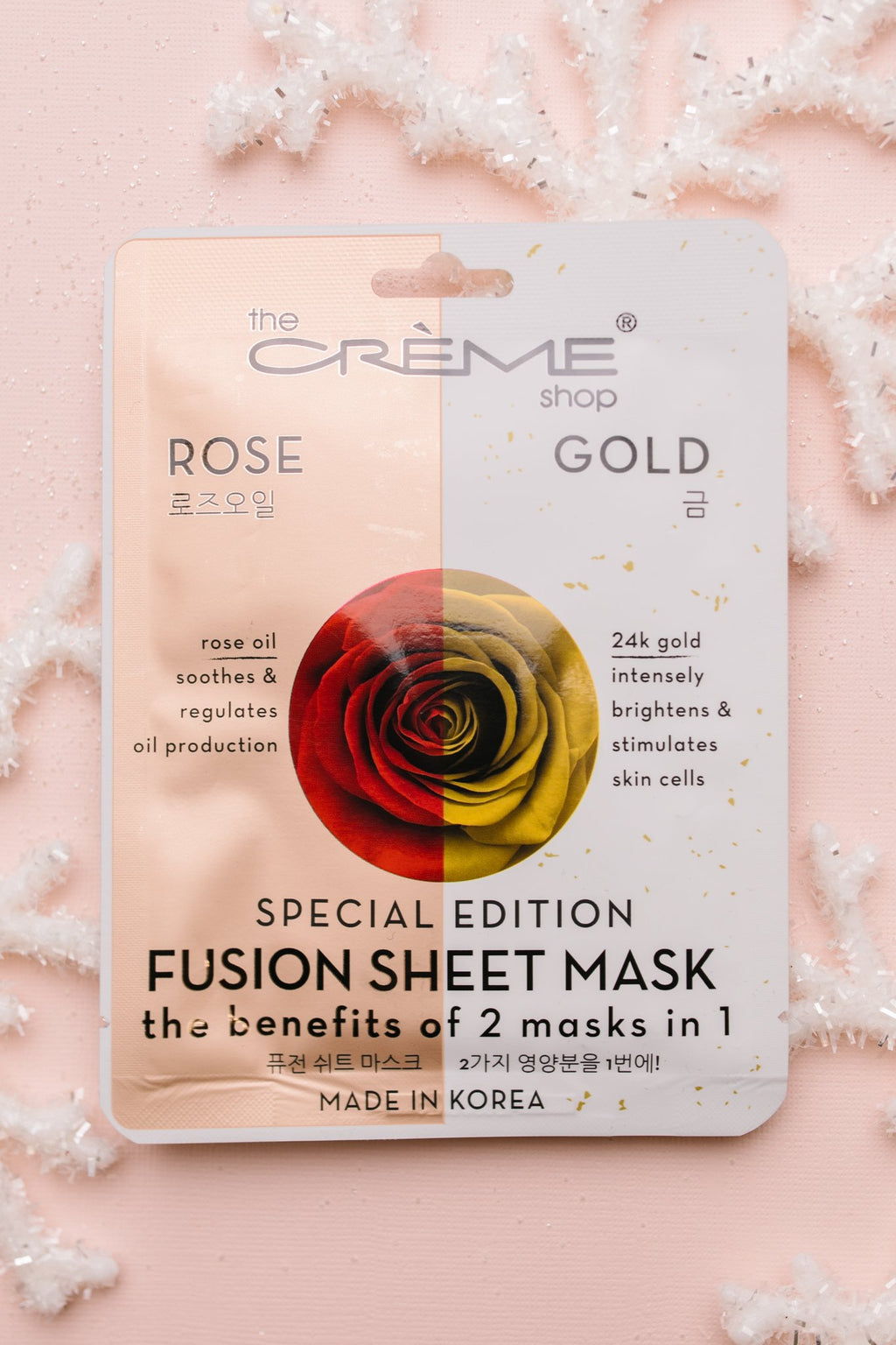 Rose Meets Gold Face Mask