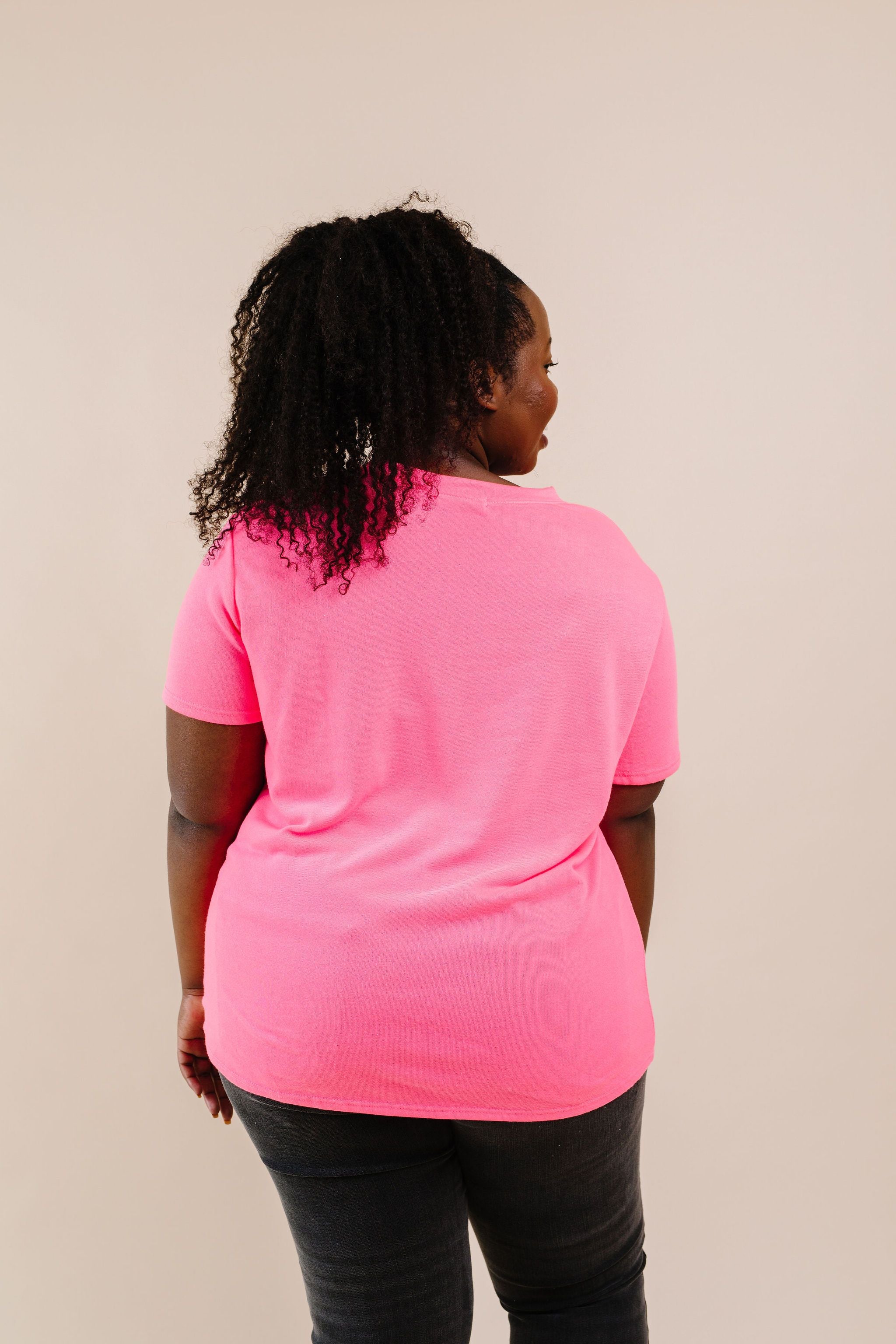 To Lounge Or Bike Top In Hot Pink
