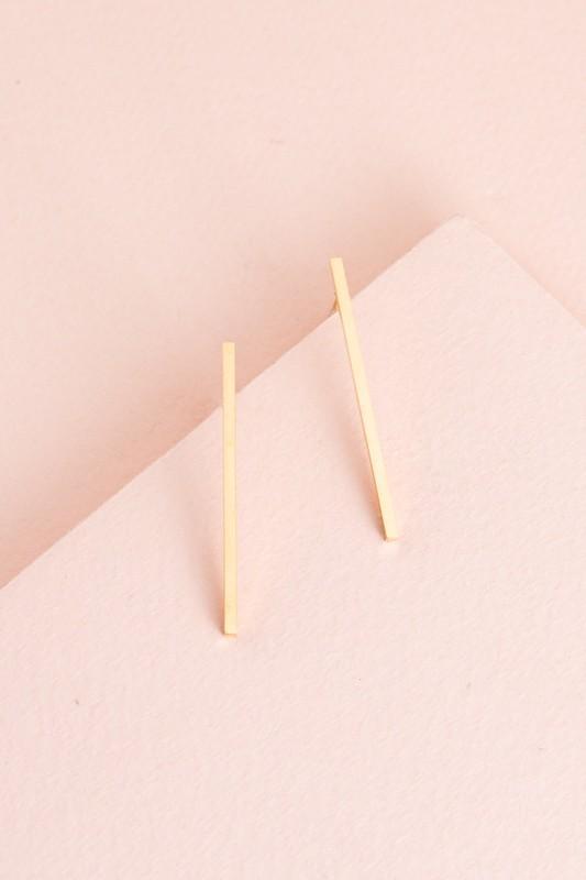 14k Gold Bar Earrings