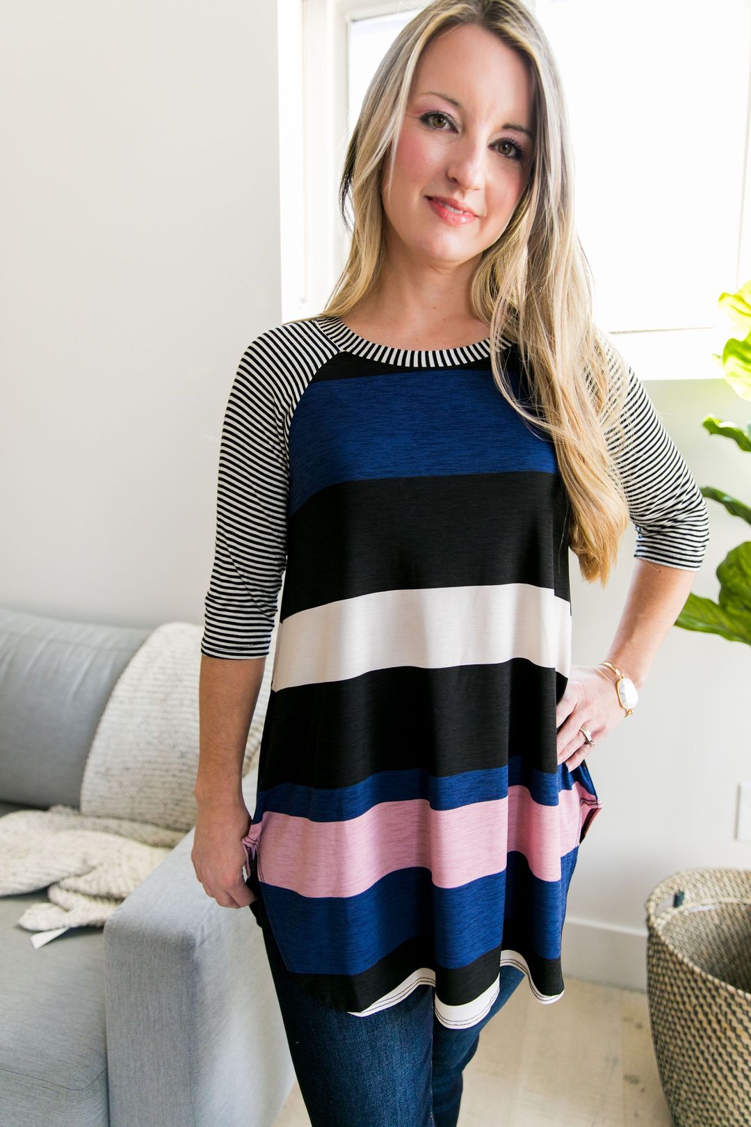 Alice Multi-Striped Raglan Tunic