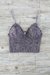 Cropped Lace Camisole In Dusk